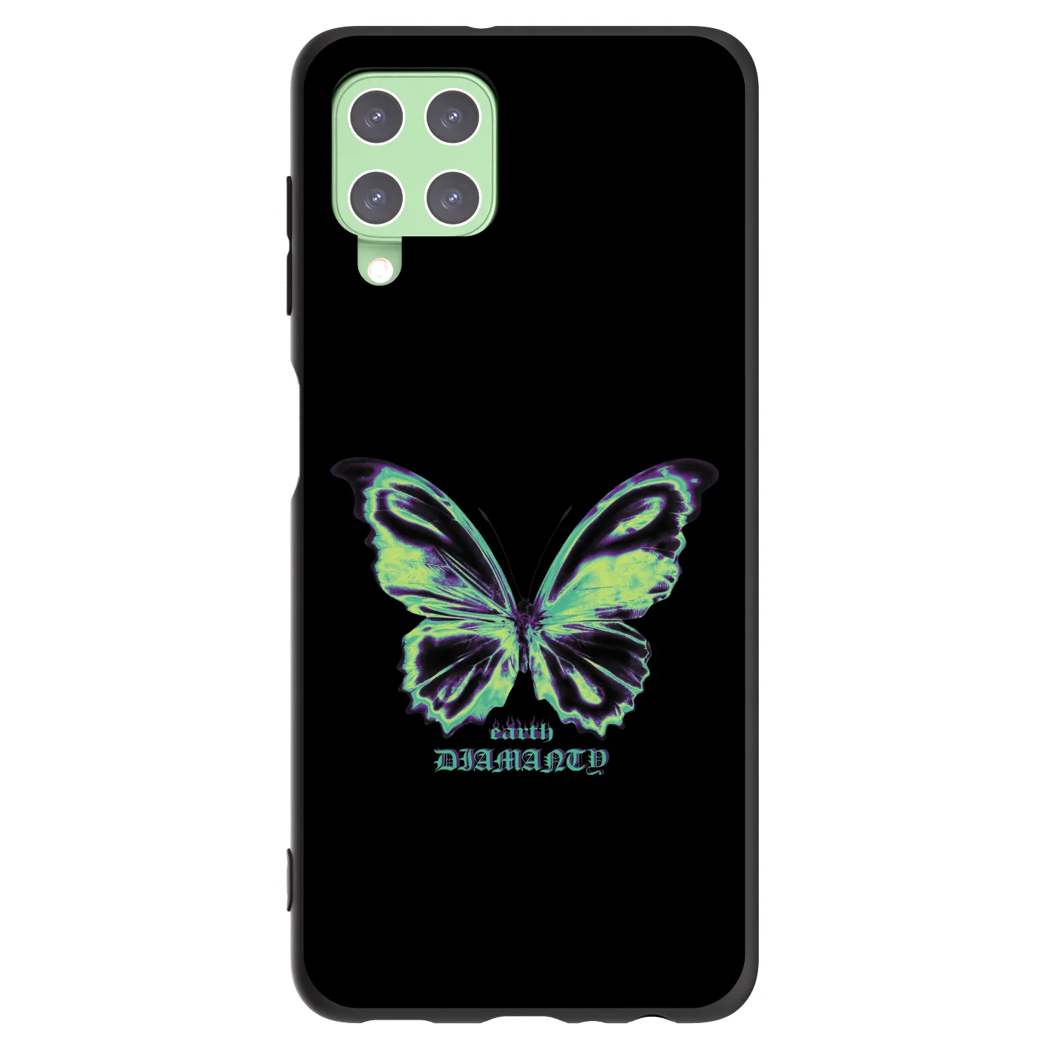 Picasee Samsung Galaxy A22 A225F 4G Hülle - Schwarzes Silikon - Diamanty Blue