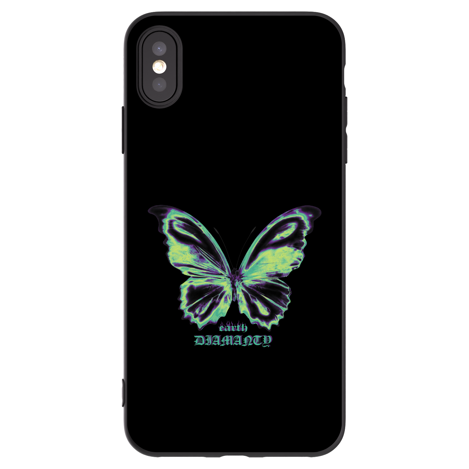 Picasee Apple iPhone XS Max Hülle - Schwarzes Silikon - Diamanty Blue