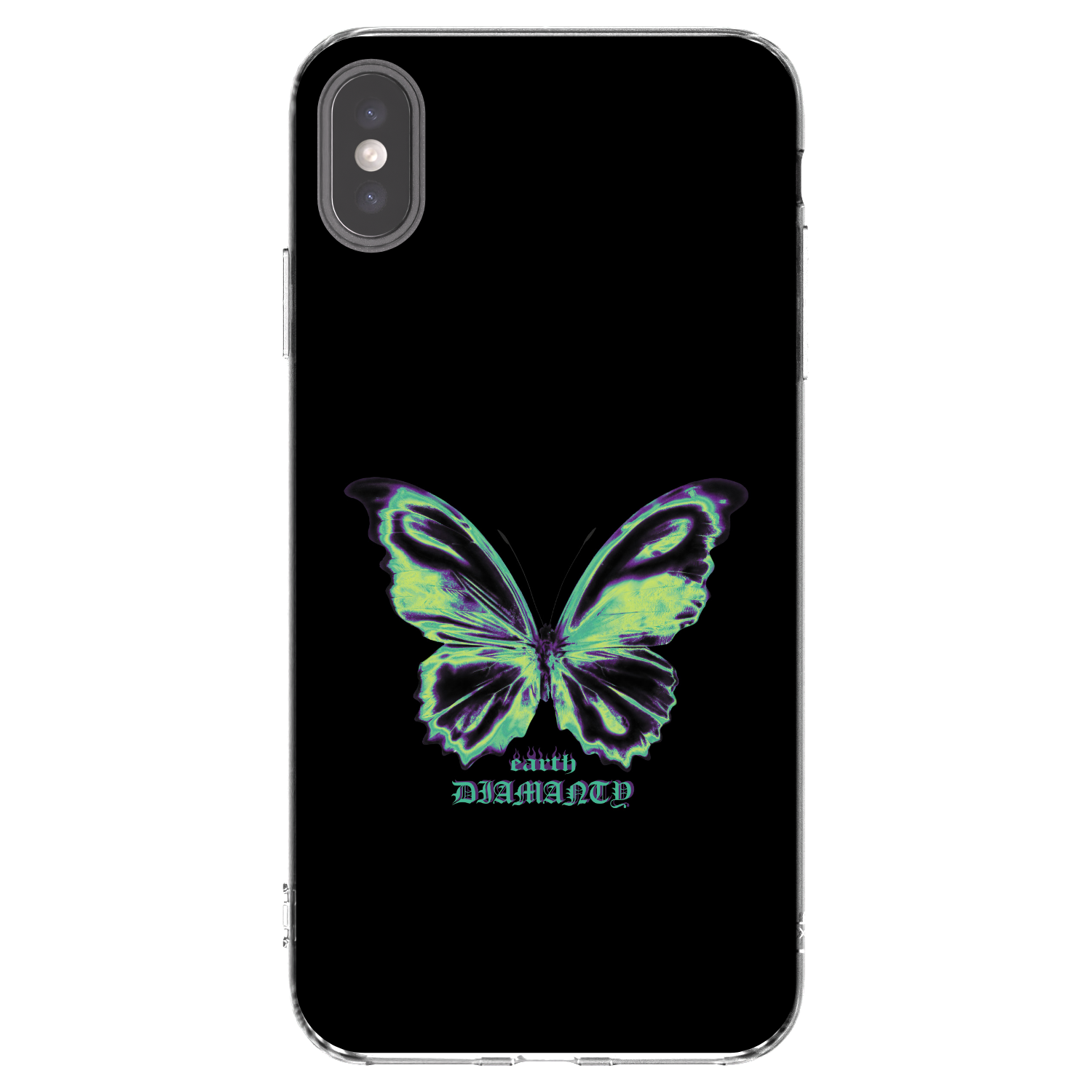 Picasee Apple iPhone XS Max Hülle - Transparentes Silikon - Diamanty Blue