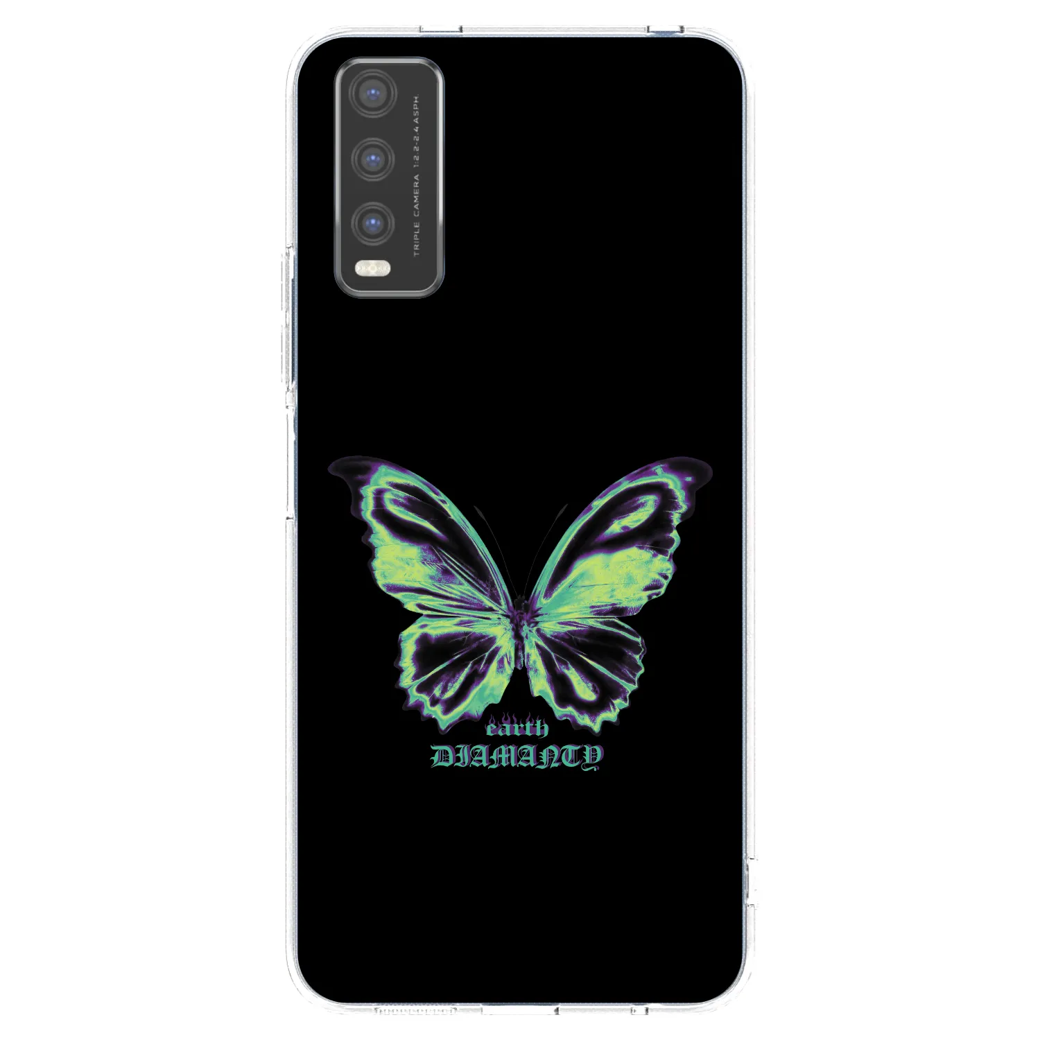 Picasee Vivo Y20s Hülle - Transparentes Silikon - Diamanty Blue