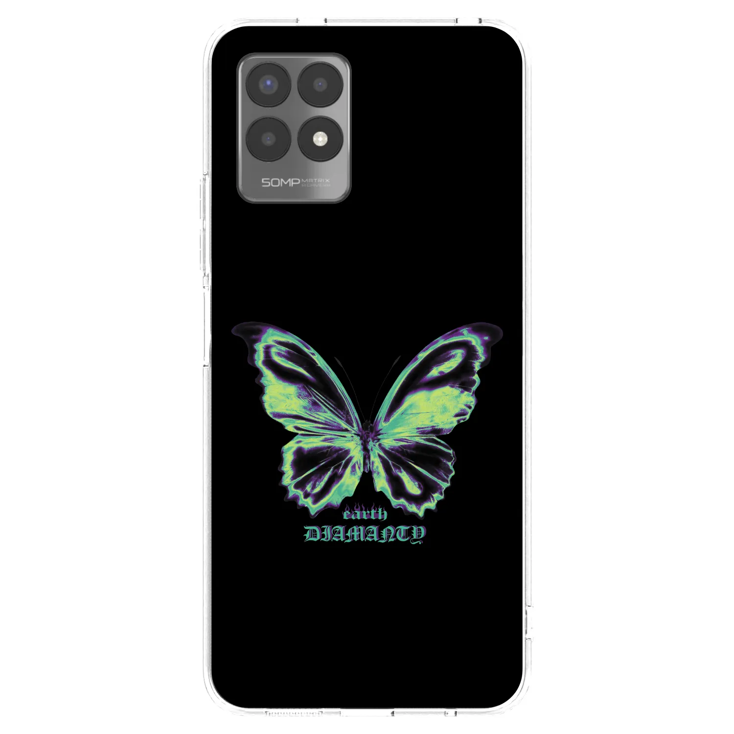 Picasee Realme 8i Hülle - Transparentes Silikon - Diamanty Blue