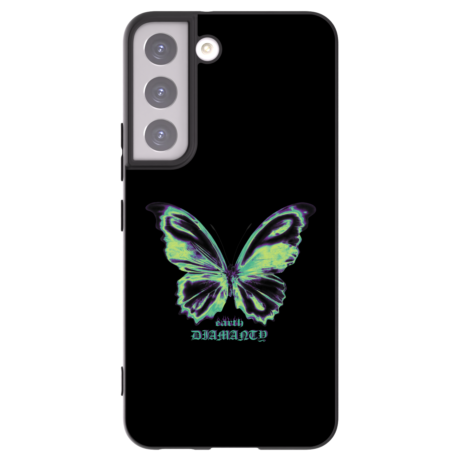 Picasee Samsung Galaxy S22 5G Hülle - Schwarzes Silikon - Diamanty Blue