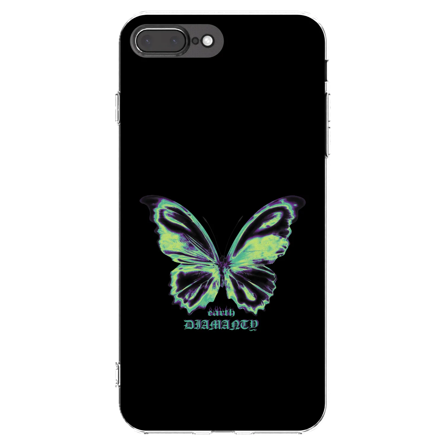Picasee Apple iPhone 7 Plus Hülle - Transparentes Silikon - Diamanty Blue
