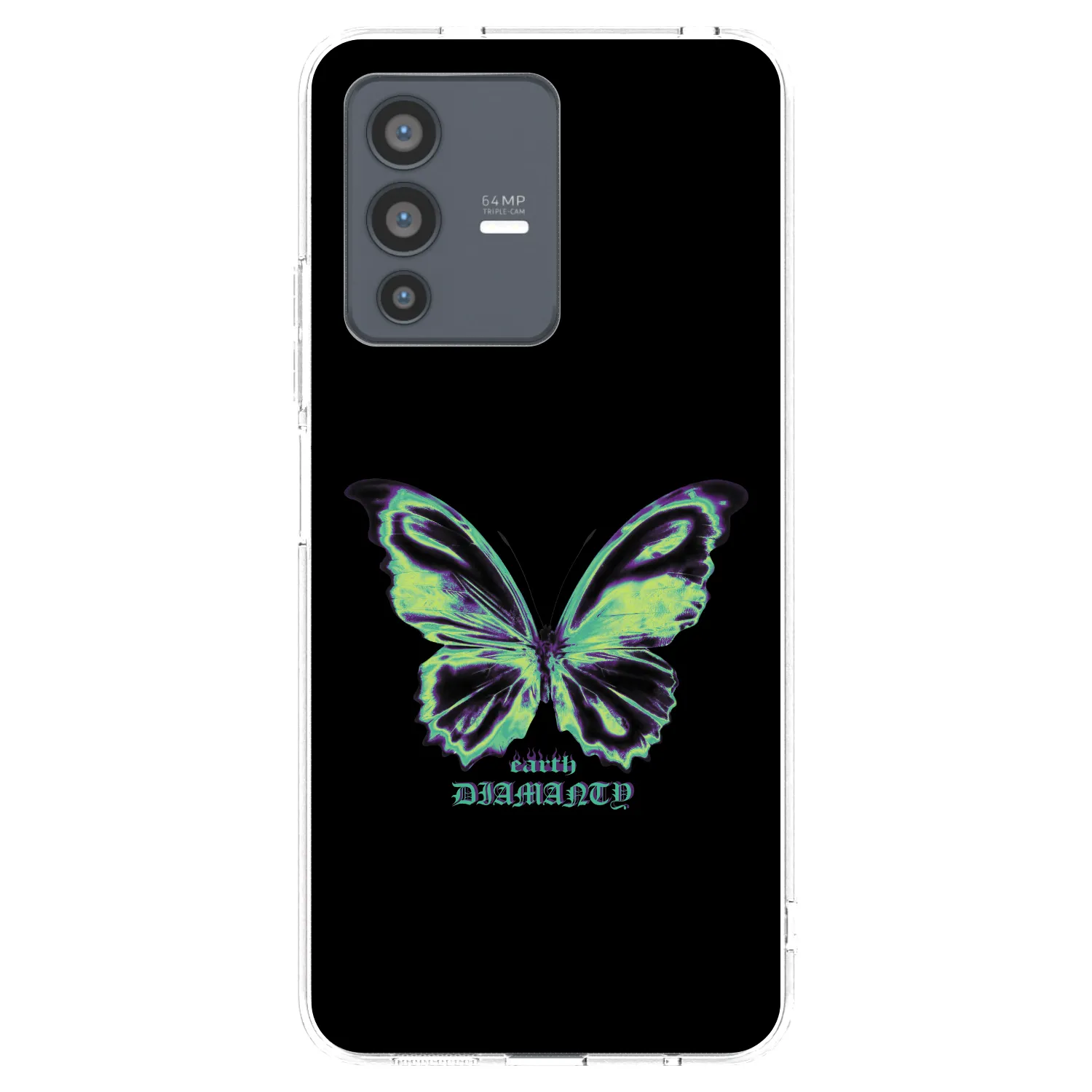 Picasee Vivo V23 5G Hülle - Transparentes Silikon - Diamanty Blue