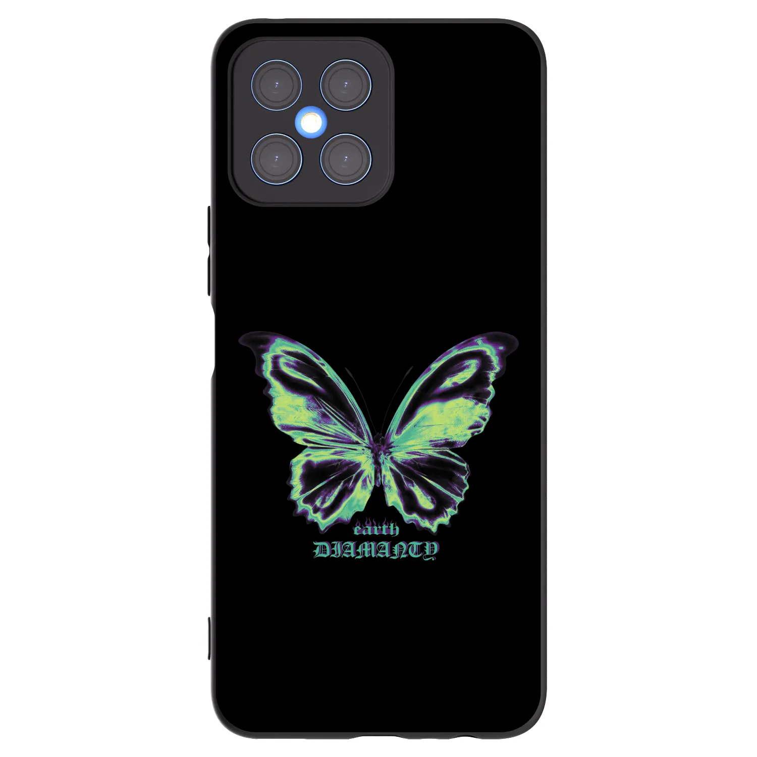 Picasee Honor X8 4G Hülle - Schwarzes Silikon - Diamanty Blue