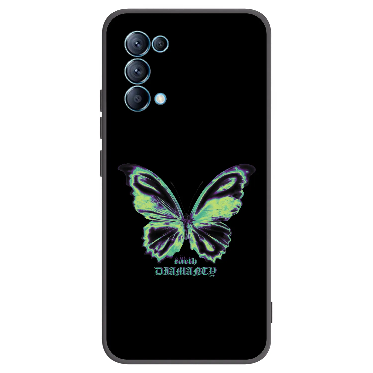 Picasee OPPO Reno 5 5G Hülle - Schwarzes Silikon - Diamanty Blue