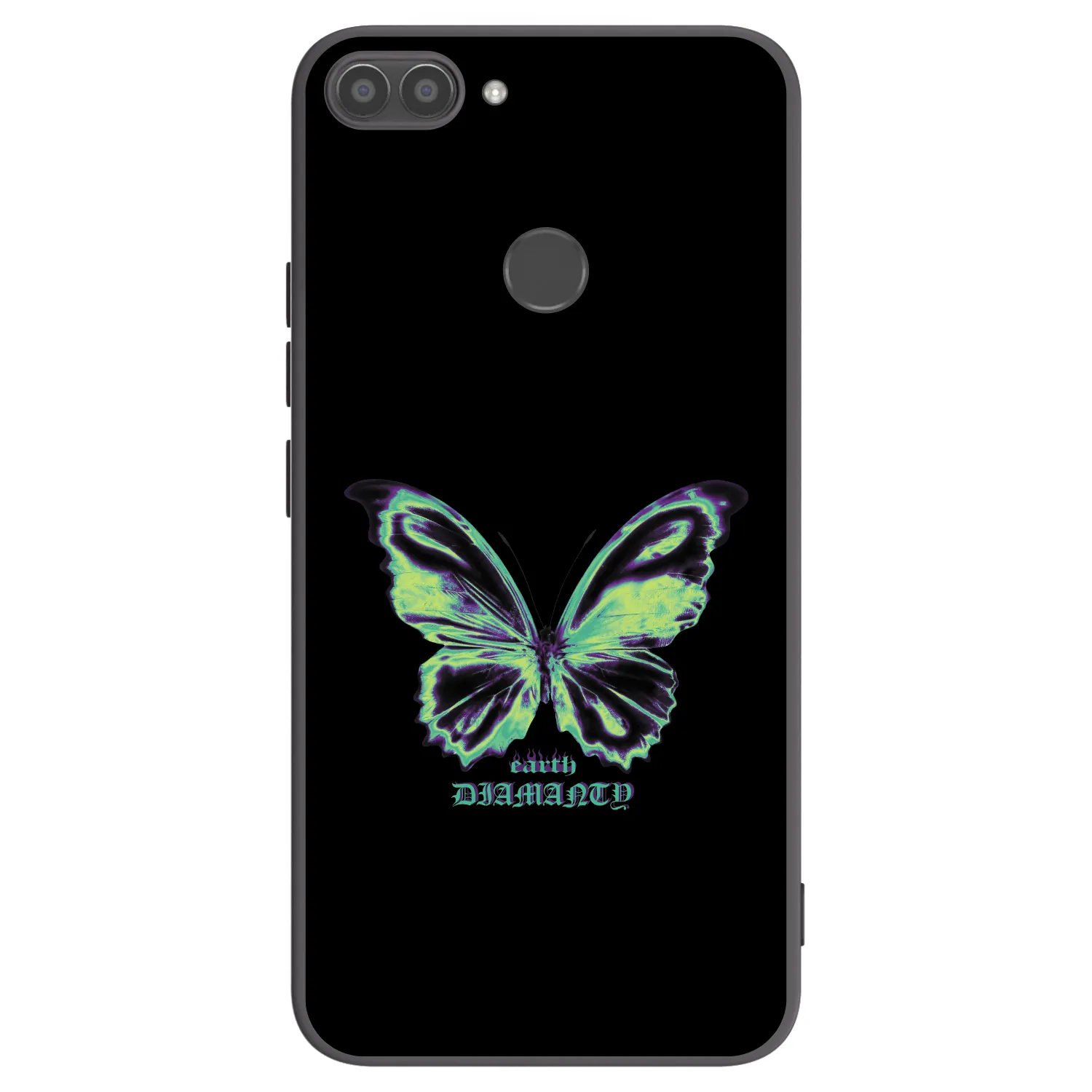 Picasee Huawei P Smart Hülle - Schwarzes Silikon - Diamanty Blue
