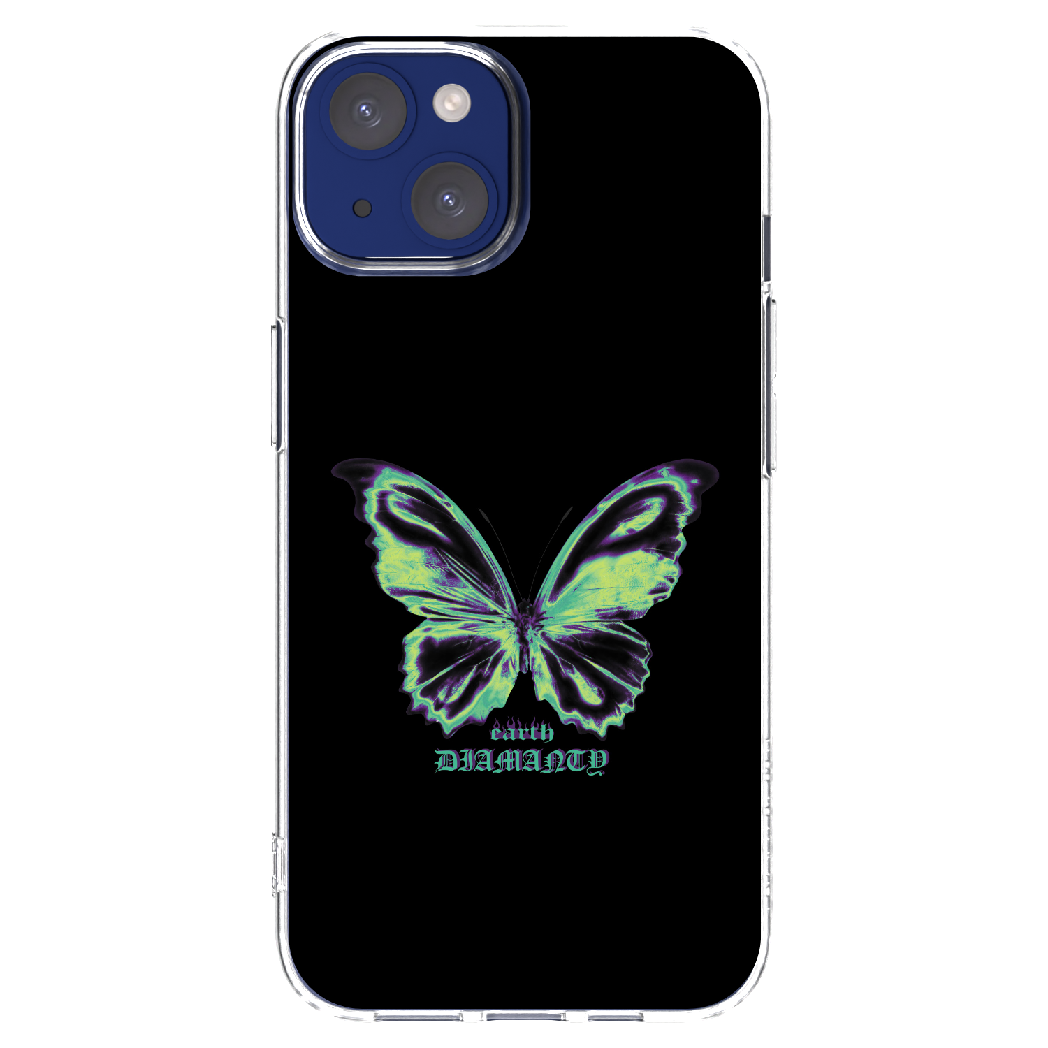Picasee Apple iPhone 14 Hülle - Transparentes Silikon - Diamanty Blue