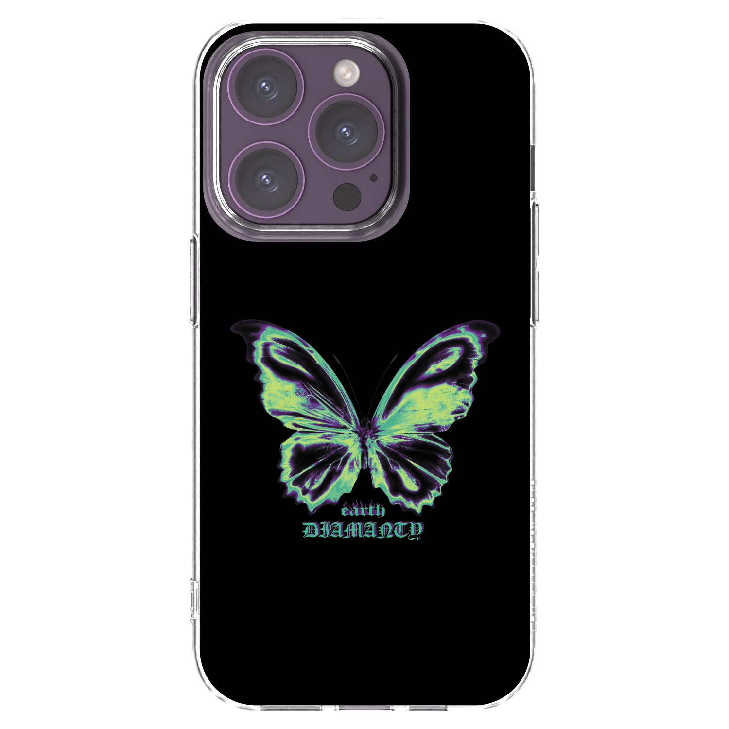 Picasee Apple iPhone 14 Pro Hülle - Transparentes Silikon - Diamanty Blue