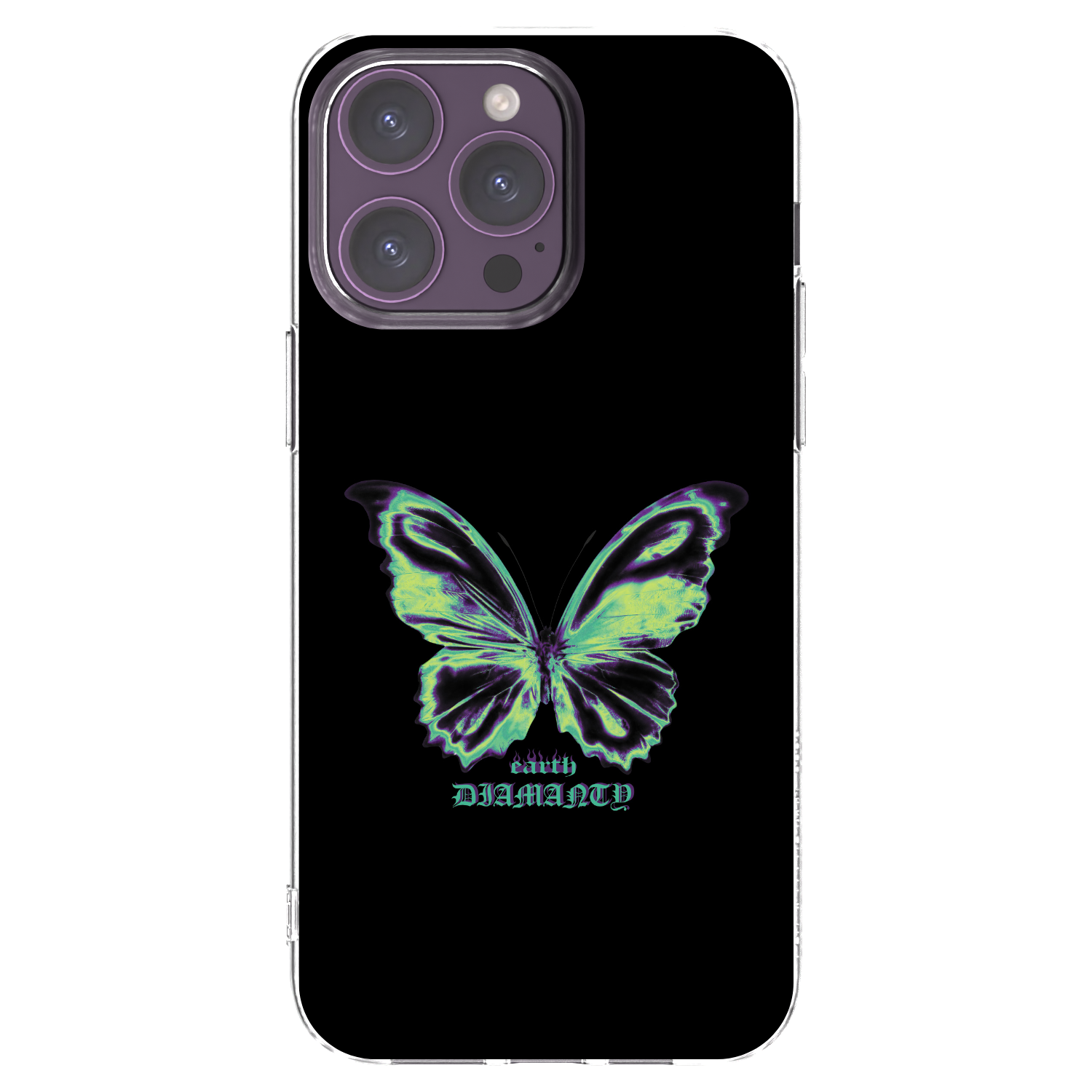 Picasee Apple iPhone 14 Pro Max Hülle - Transparentes Silikon - Diamanty Blue