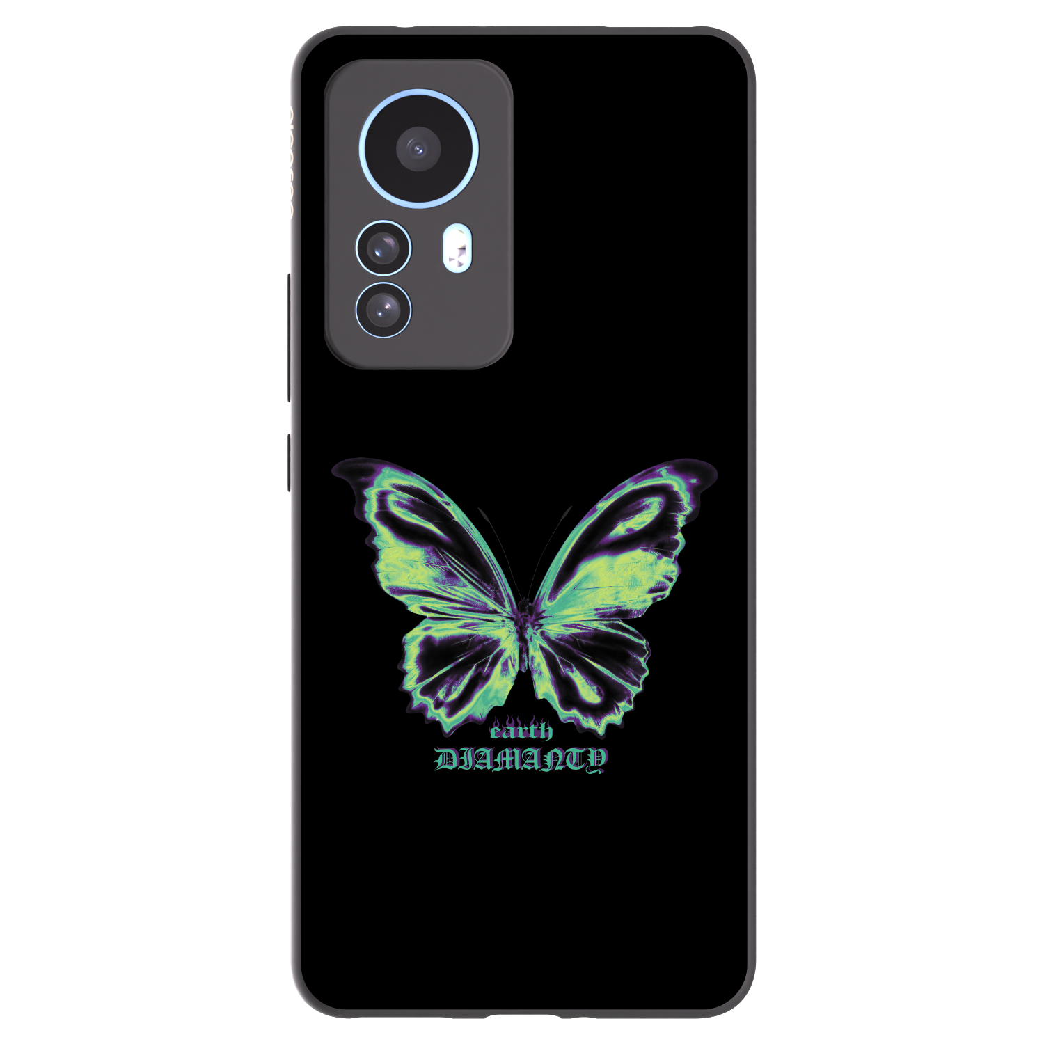 Picasee Xiaomi 12T Pro Hülle - Schwarzes Silikon - Diamanty Blue