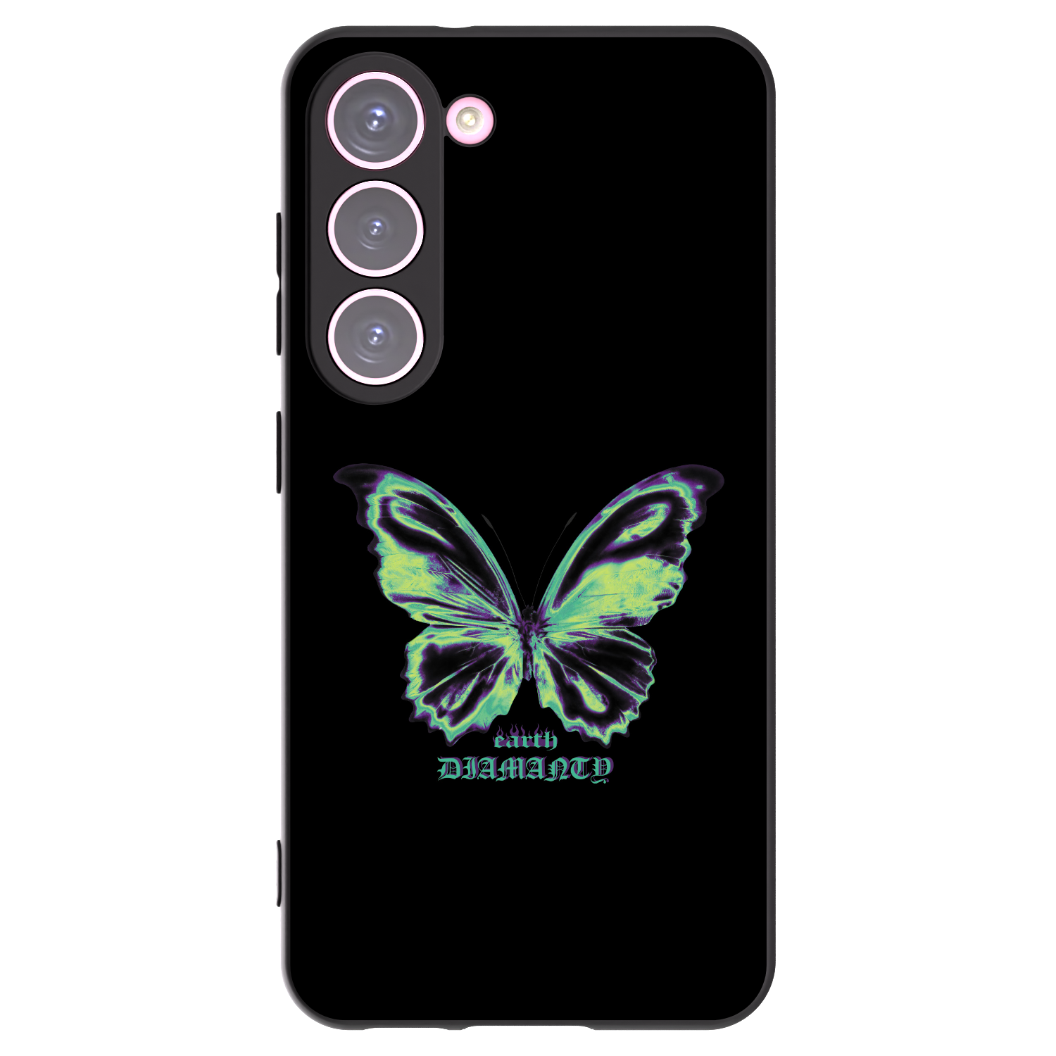 Picasee Samsung Galaxy S23 5G Hülle - Schwarzes Silikon - Diamanty Blue