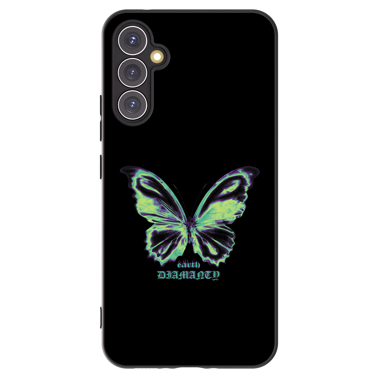 Picasee Samsung Galaxy A34 5G A346B Hülle - Schwarzes Silikon - Diamanty Blue