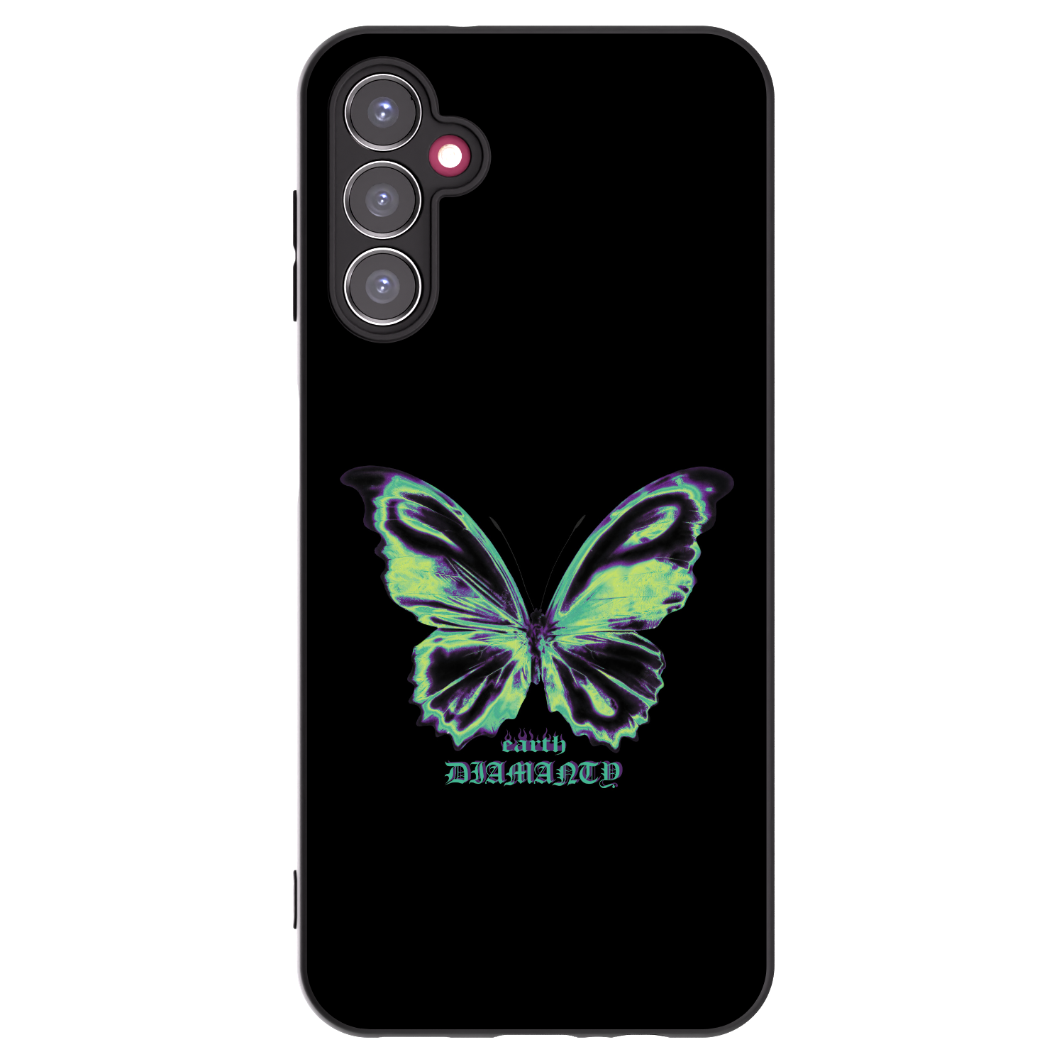 Picasee Samsung Galaxy A14 4G A145R Hülle - Schwarzes Silikon - Diamanty Blue