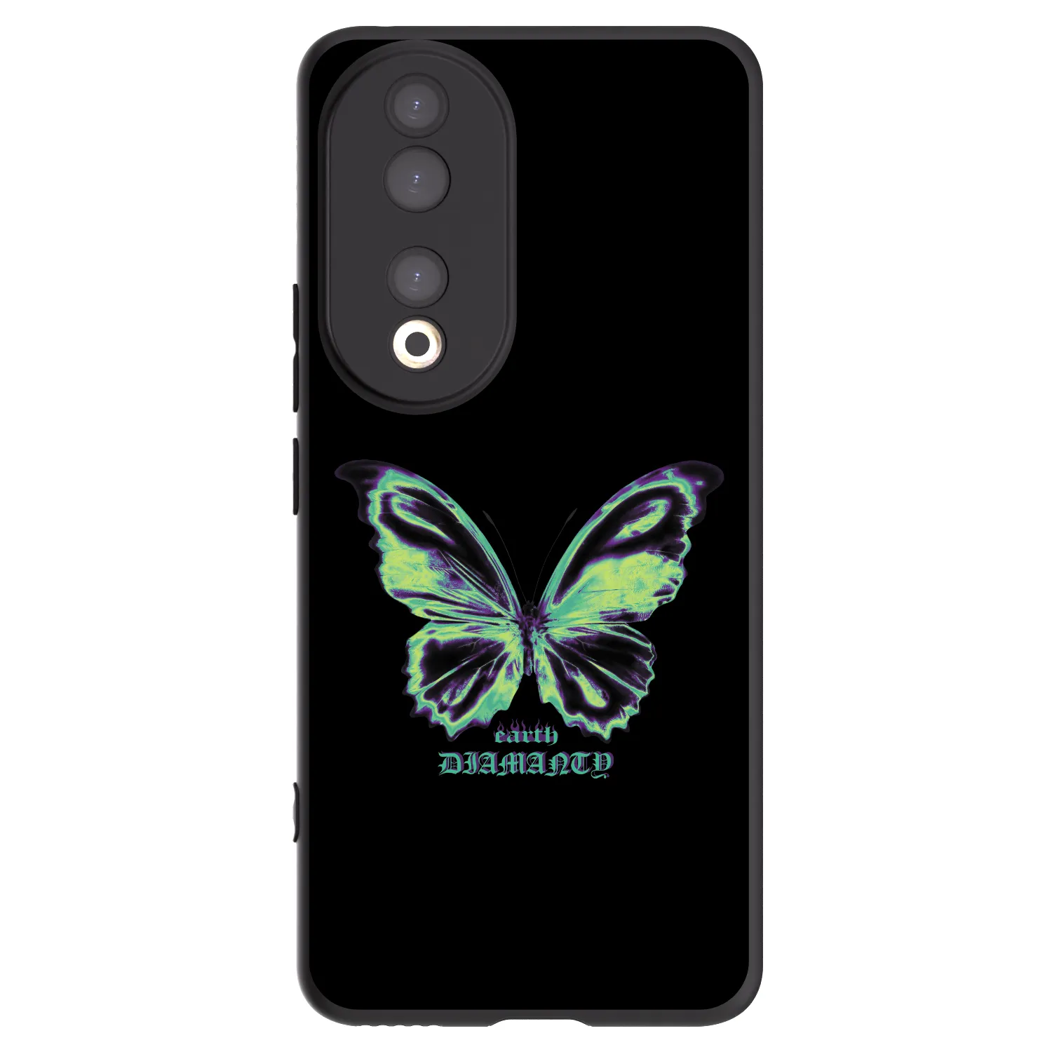 Picasee Honor 90 5G Hülle - Schwarzes Silikon - Diamanty Blue
