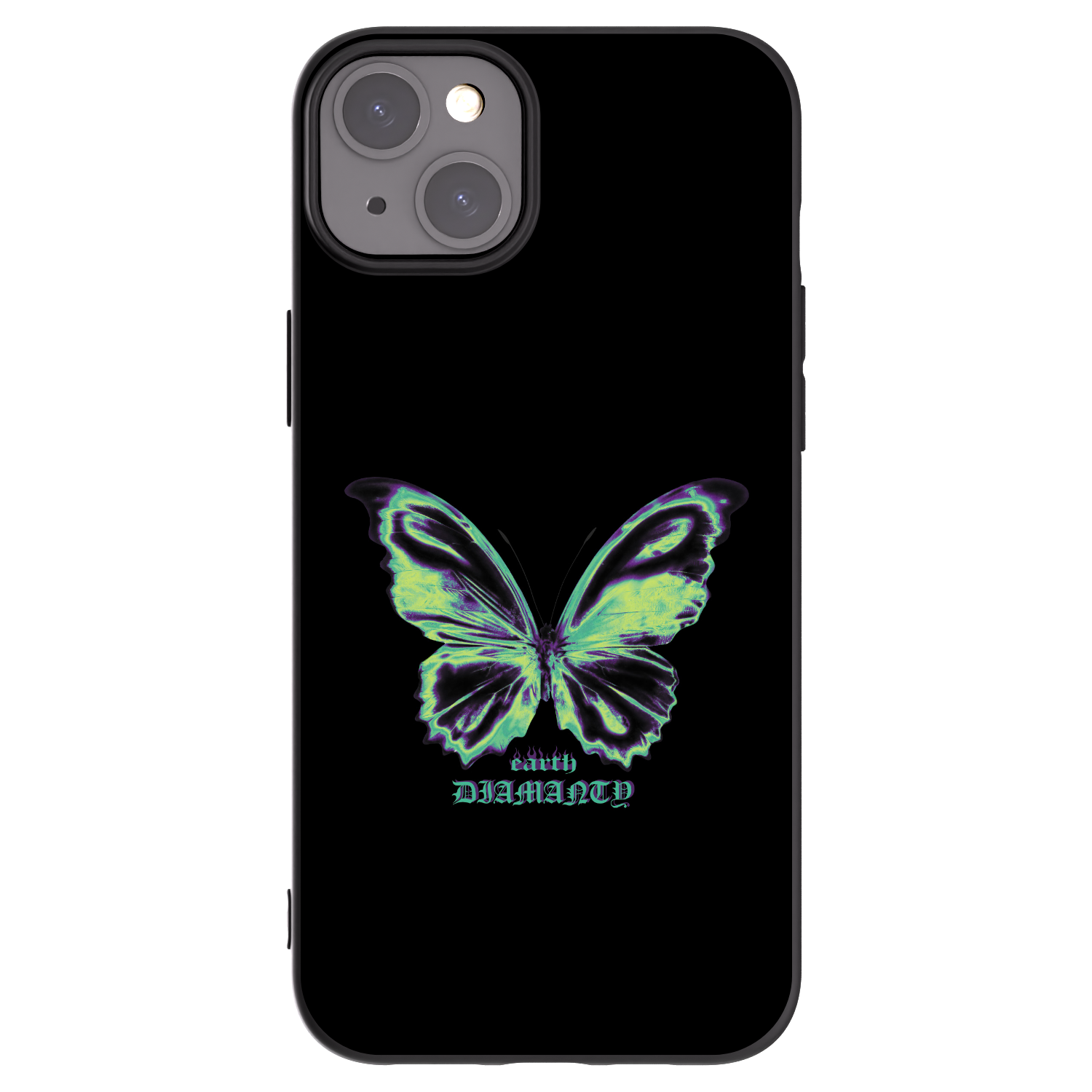 Picasee Apple iPhone 15 Plus Hülle - Schwarzes Silikon - Diamanty Blue