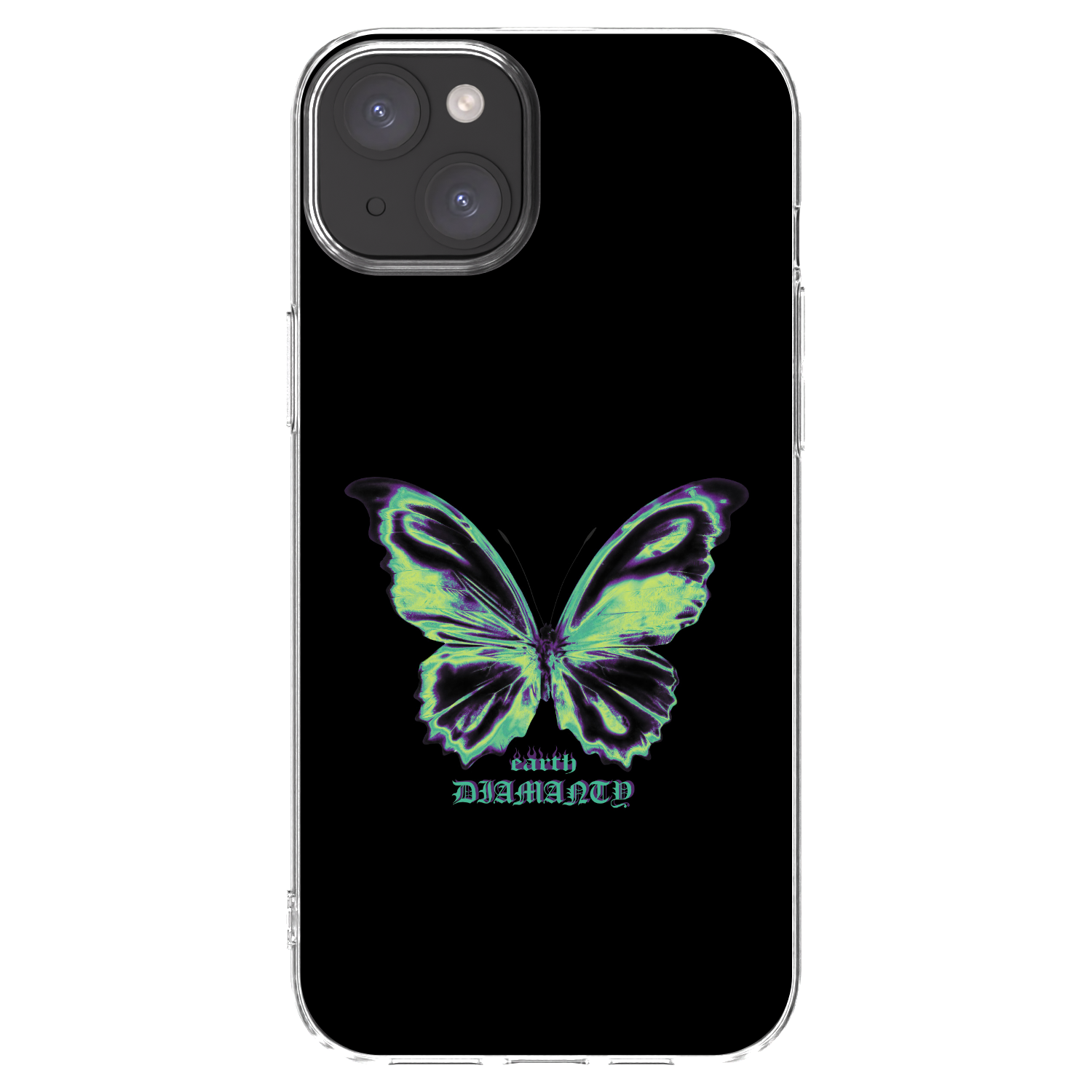 Picasee Apple iPhone 15 Plus Hülle - Transparentes Silikon - Diamanty Blue