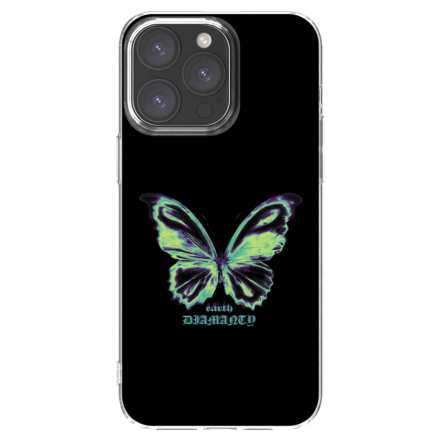 Picasee Apple iPhone 15 Pro Max Hülle - Transparentes Silikon - Diamanty Blue