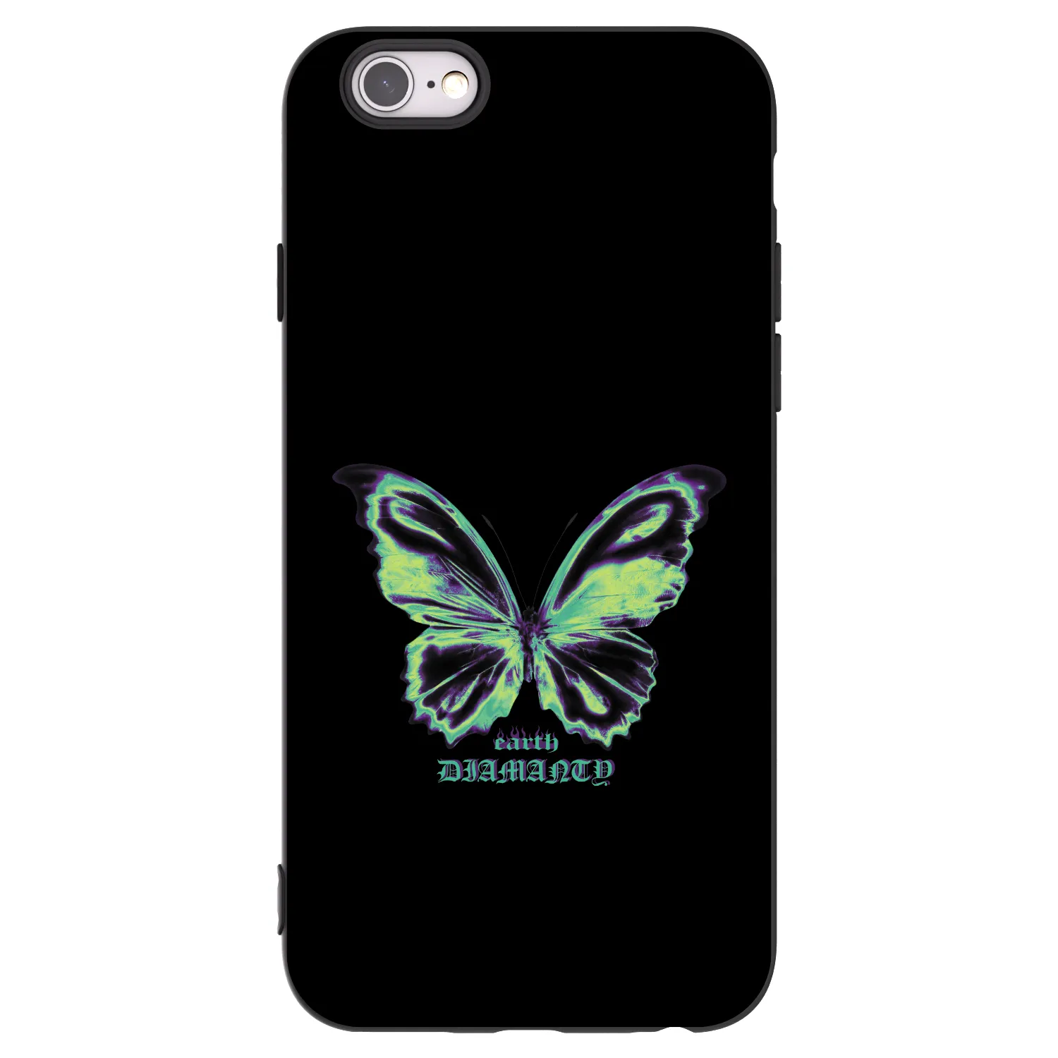 Picasee Apple iPhone 6/6S Hülle - Schwarzes Silikon - Diamanty Blue