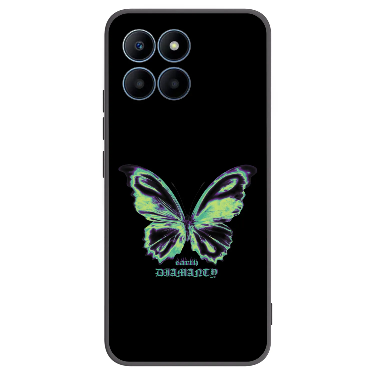 Picasee Honor 70 Lite Hülle - Schwarzes Silikon - Diamanty Blue
