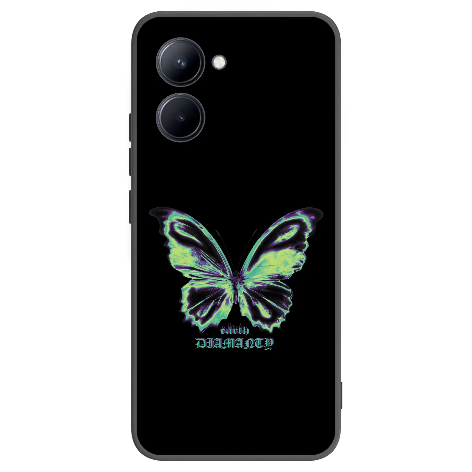 Picasee Realme C33 (2023) Hülle - Schwarzes Silikon - Diamanty Blue