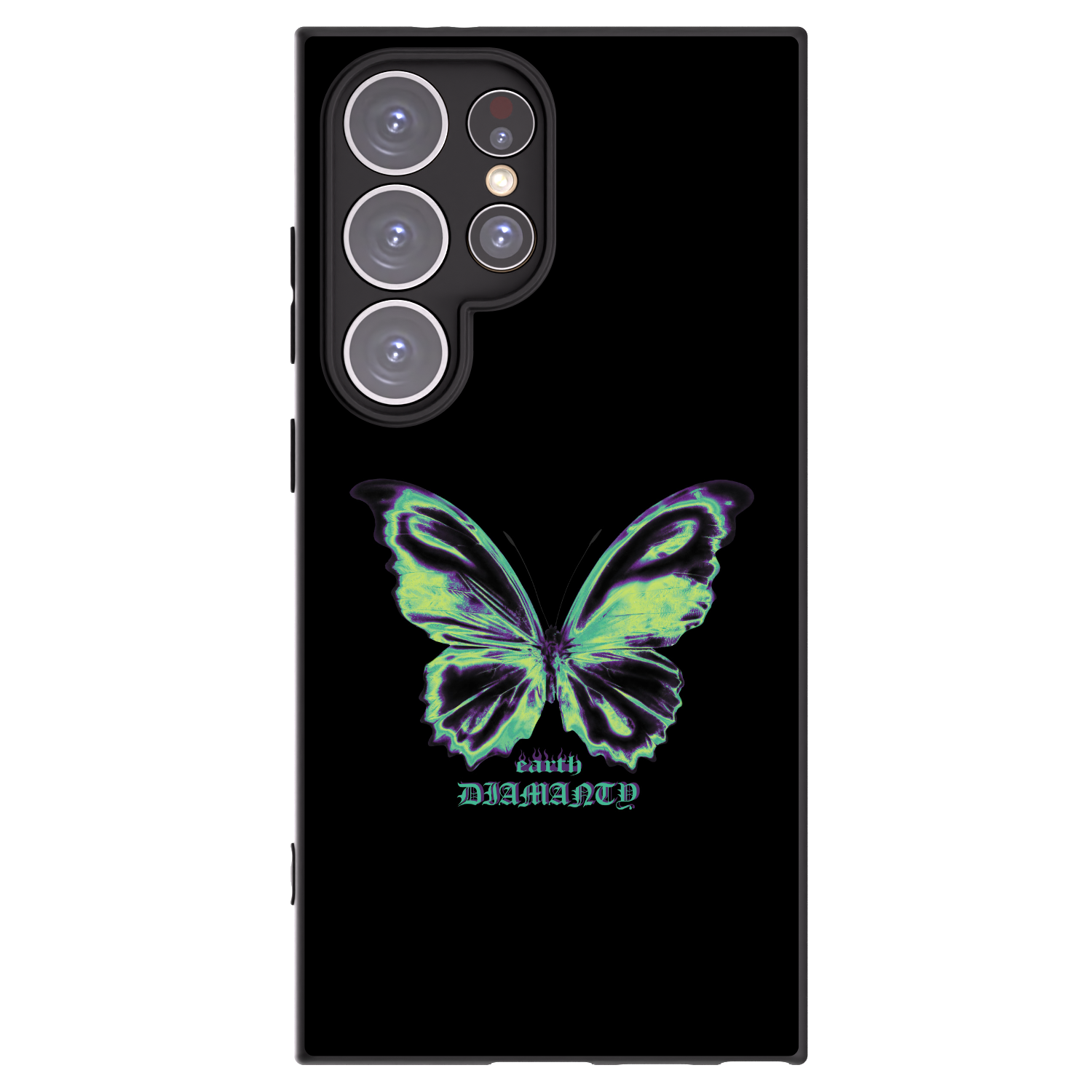 Picasee Samsung Galaxy S24 Ultra S928B 5G Hülle - Schwarzes Silikon - Diamanty Blue