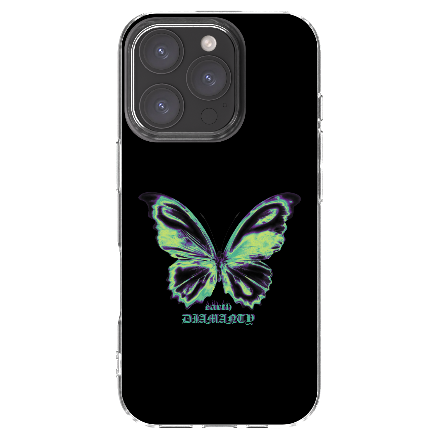 Picasee Apple iPhone 16 Pro Hülle - Transparentes Silikon - Diamanty Blue