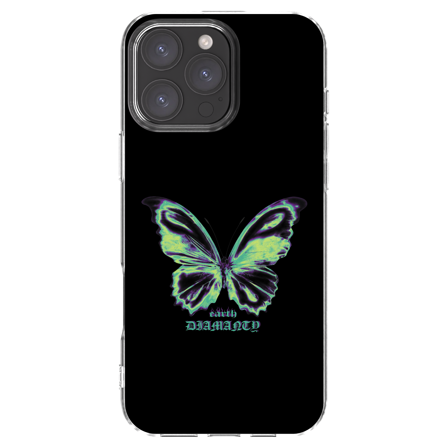 Picasee Apple iPhone 16 Pro Max Hülle - Transparentes Silikon - Diamanty Blue