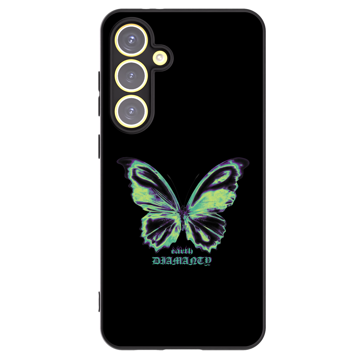Picasee Samsung Galaxy S24 FE S721B Hülle - Schwarzes Silikon - Diamanty Blue