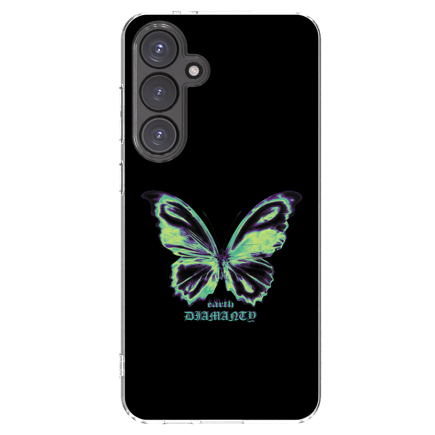Picasee Samsung Galaxy S24 FE S721B Hülle - Transparentes Silikon - Diamanty Blue