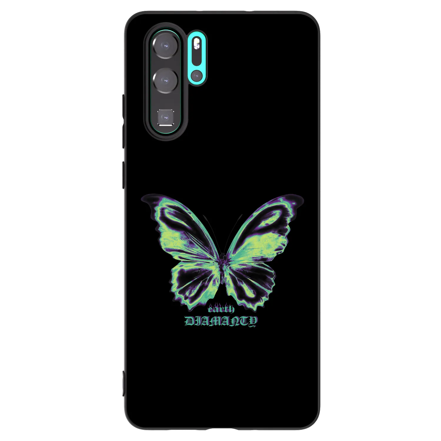 Picasee Huawei P30 Pro Hülle - Schwarzes Silikon - Diamanty Blue