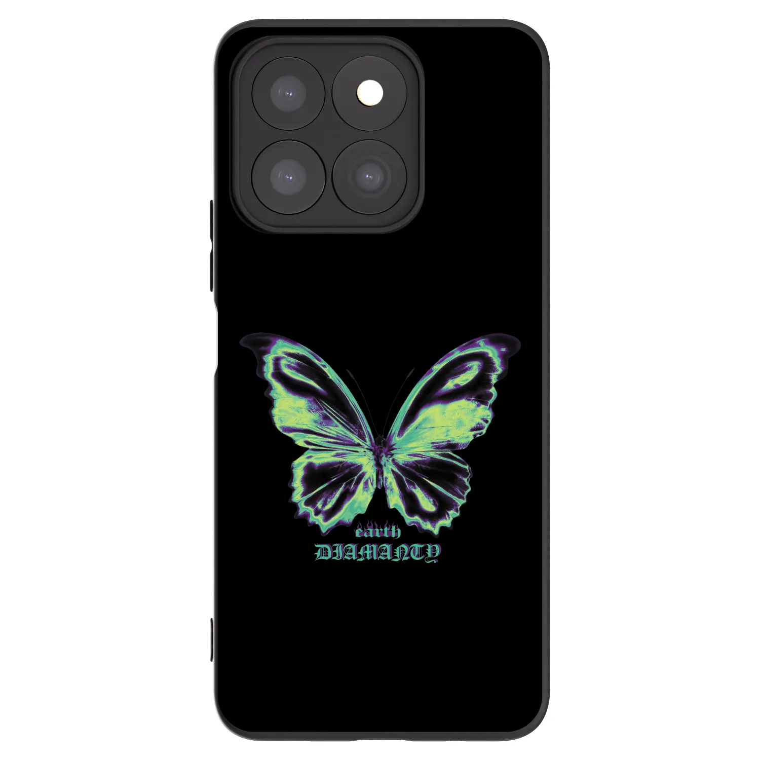 Picasee Honor X8c Hülle - Schwarzes Silikon - Diamanty Blue