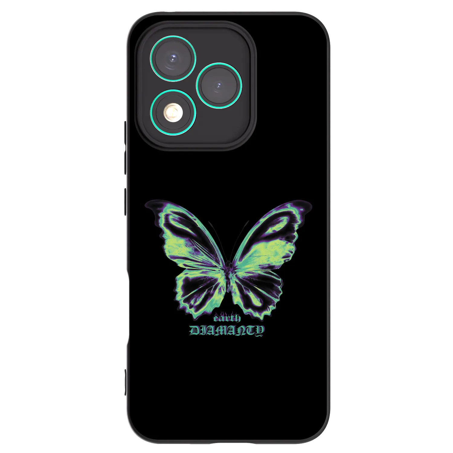 Picasee Honor 400 Lite 5G Hülle - Schwarzes Silikon - Diamanty Blue