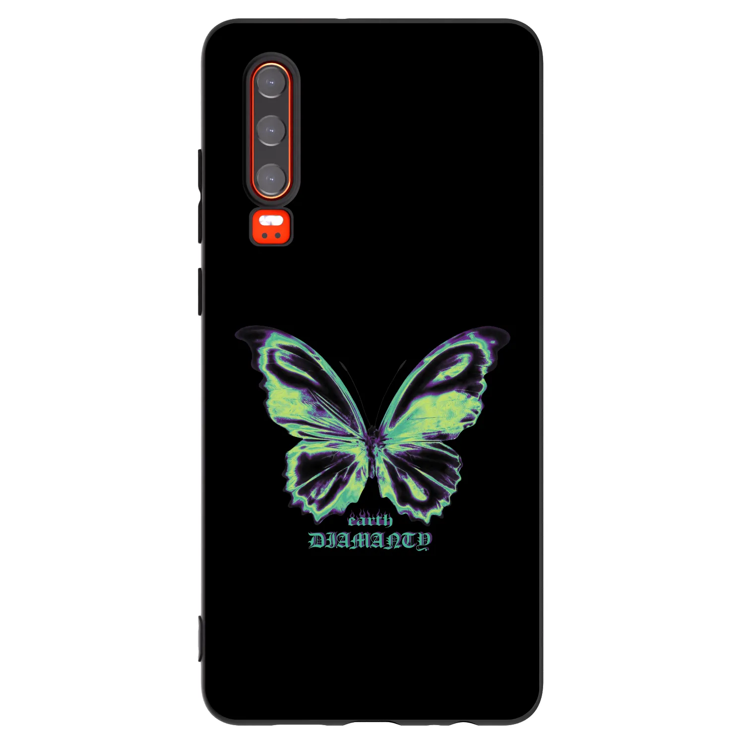 Picasee Huawei P30 Hülle - Schwarzes Silikon - Diamanty Blue