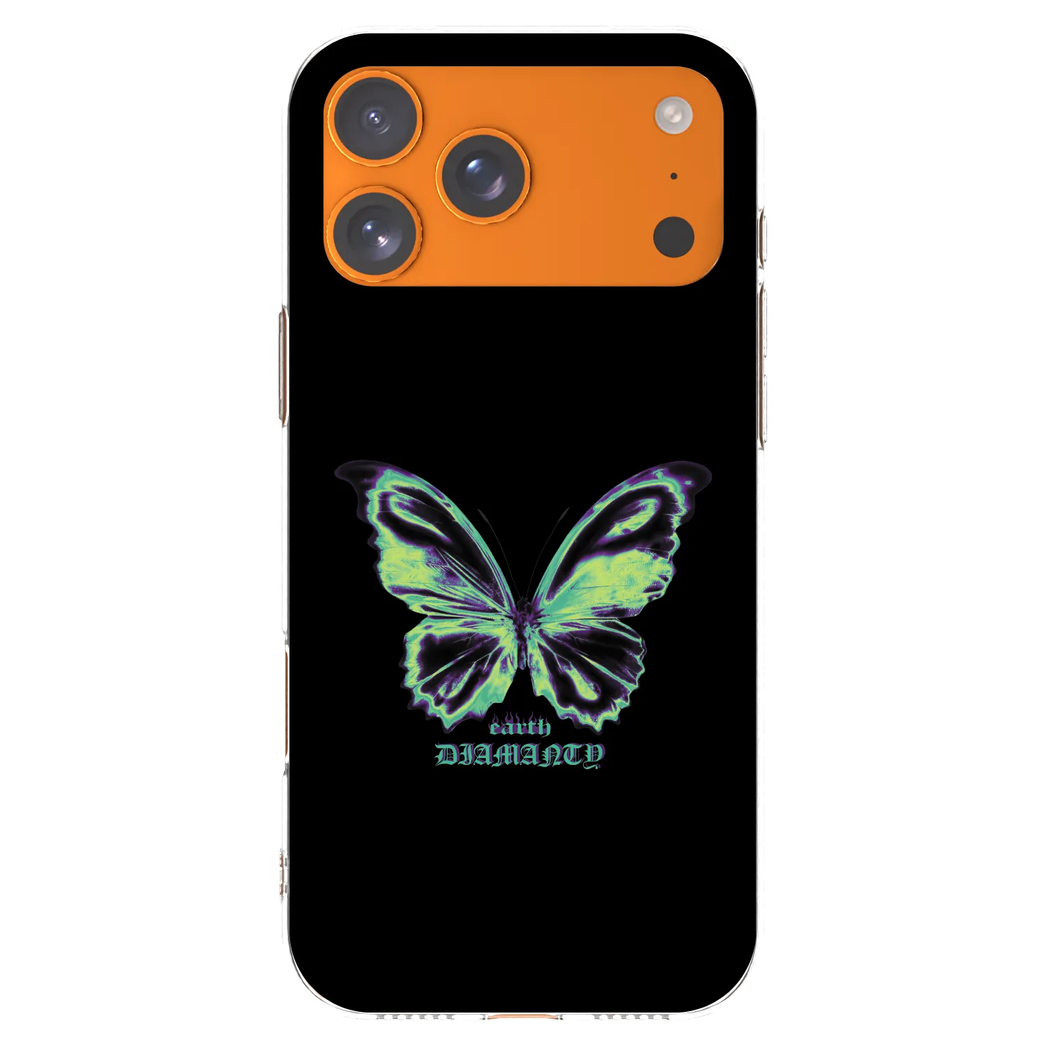 Picasee Apple iPhone 17 Pro Max Hülle - Transparentes Silikon - Diamanty Blue