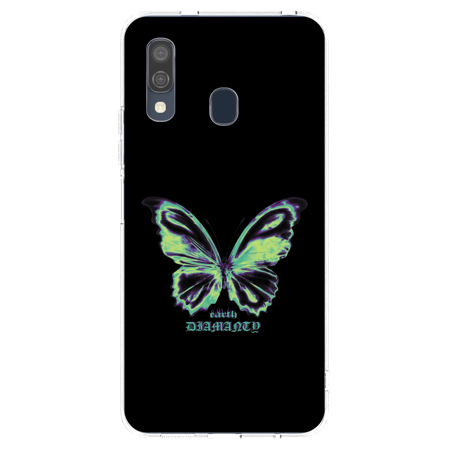 Picasee Samsung Galaxy A40 A405F Hülle - Transparentes Silikon - Diamanty Blue