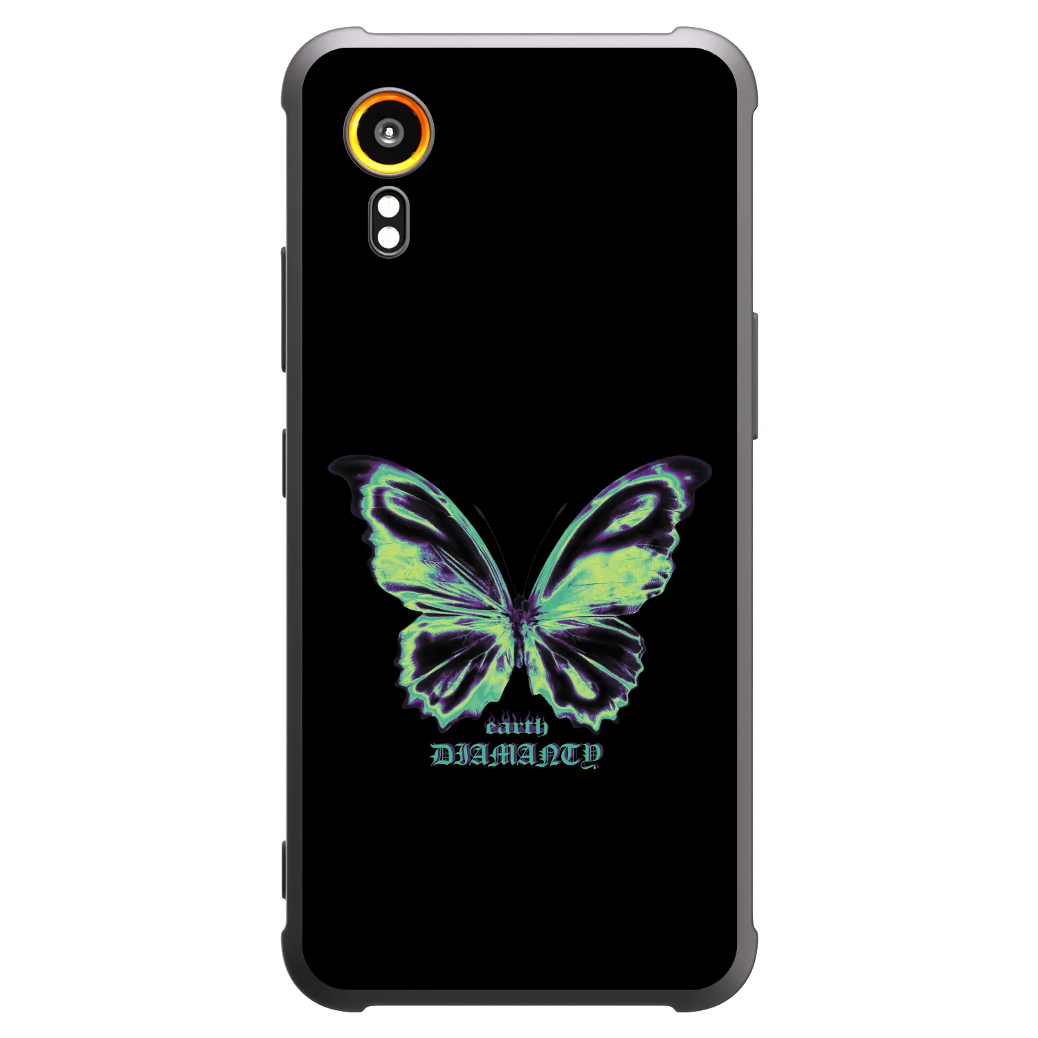 Picasee Samsung Galaxy Xcover 7 Hülle - Schwarzes Silikon - Diamanty Blue