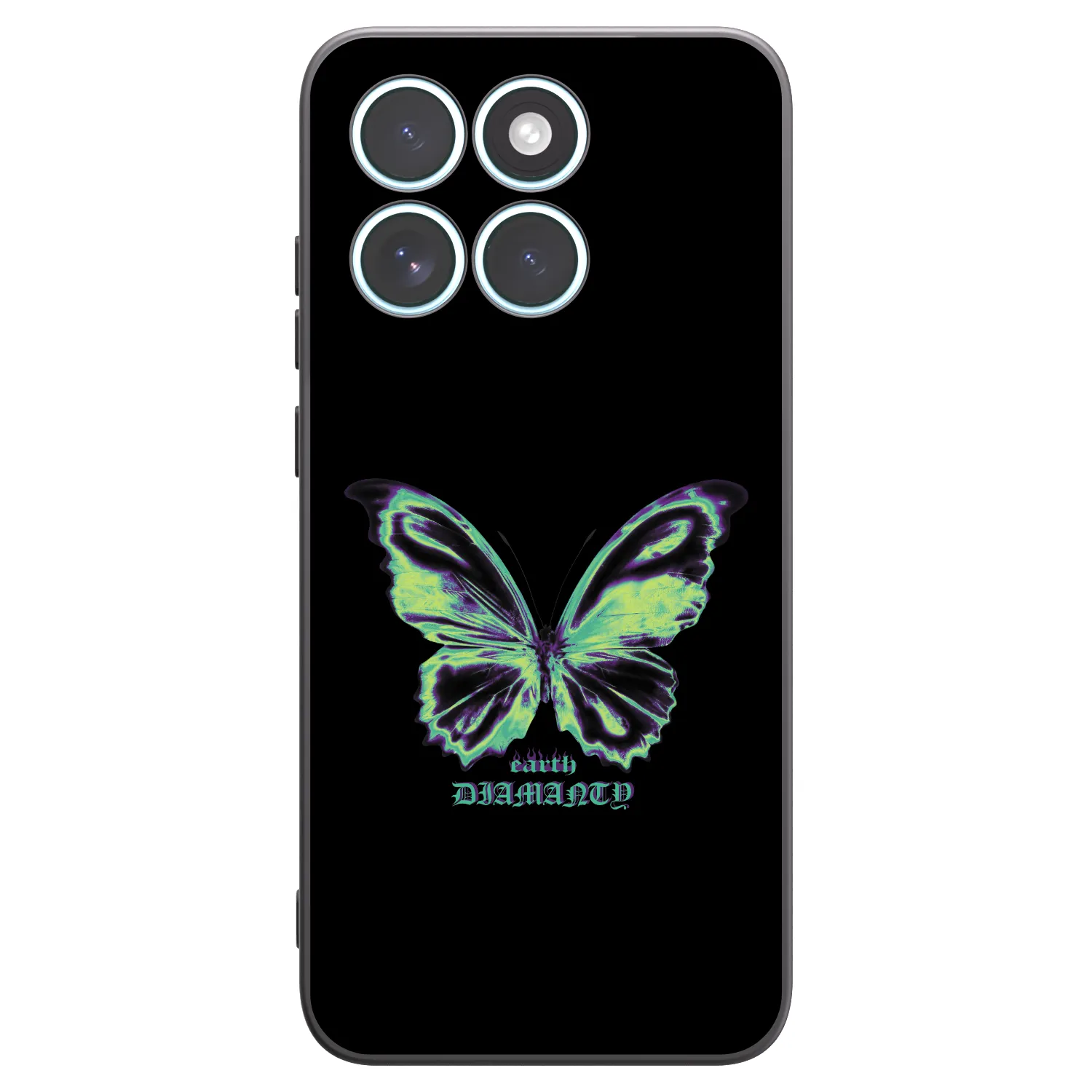 Picasee Motorola Edge 70 Fusion Hülle - Schwarzes Silikon - Diamanty Blue