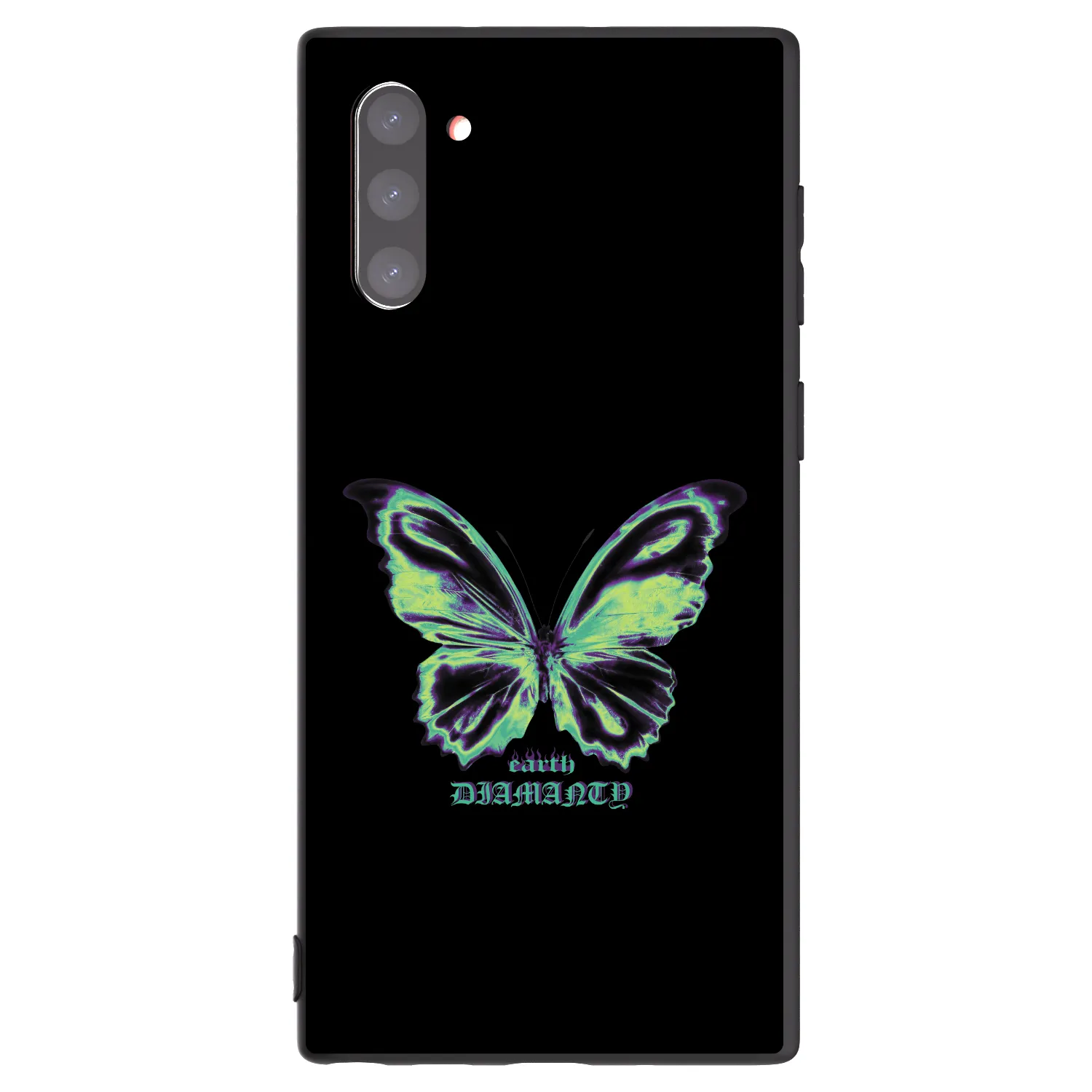 Picasee Samsung Galaxy Note 10 N970F Hülle - Schwarzes Silikon - Diamanty Blue