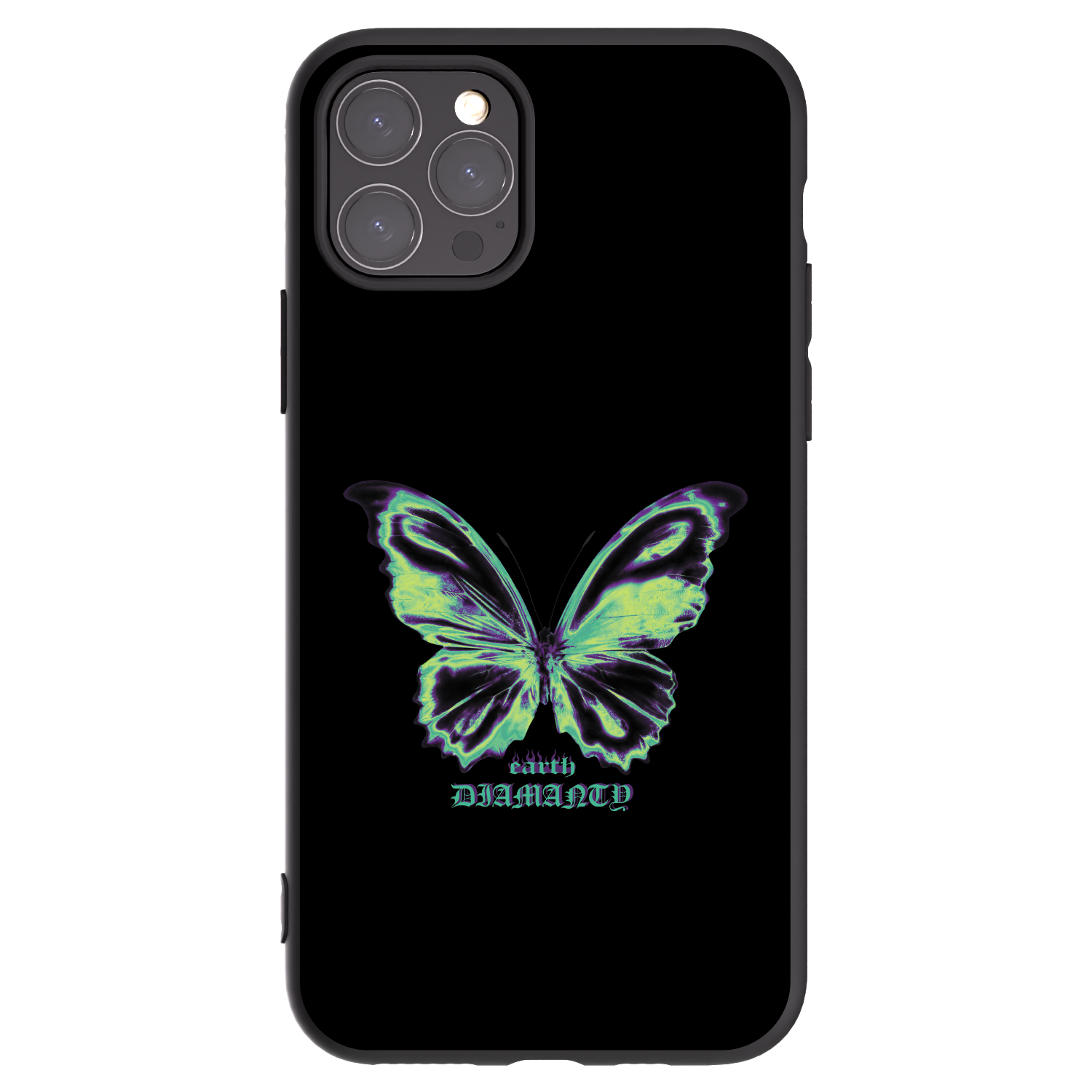 Picasee Apple iPhone 11 Pro Hülle - Schwarzes Silikon - Diamanty Blue