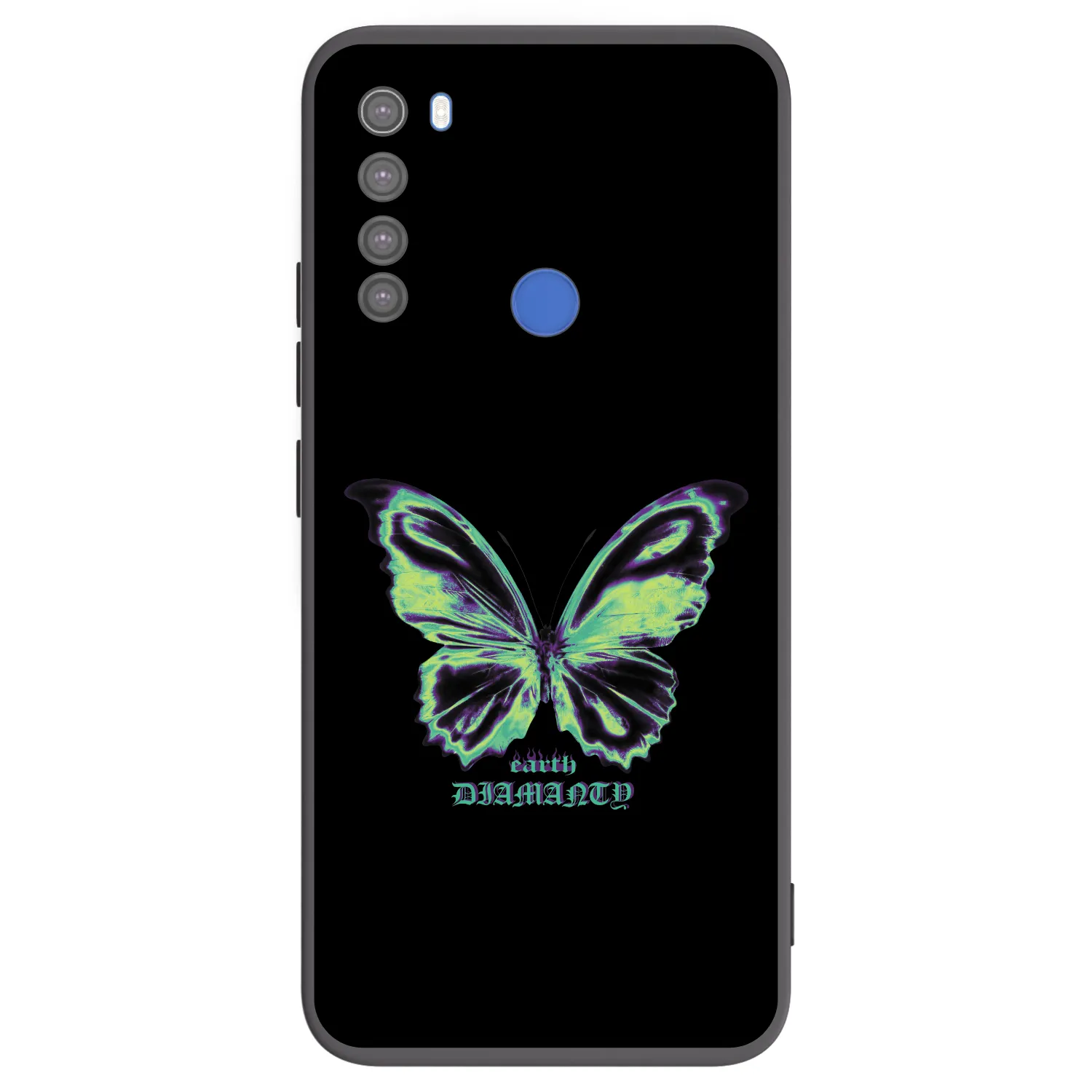 Picasee Xiaomi Redmi Note 8T Hülle - Schwarzes Silikon - Diamanty Blue