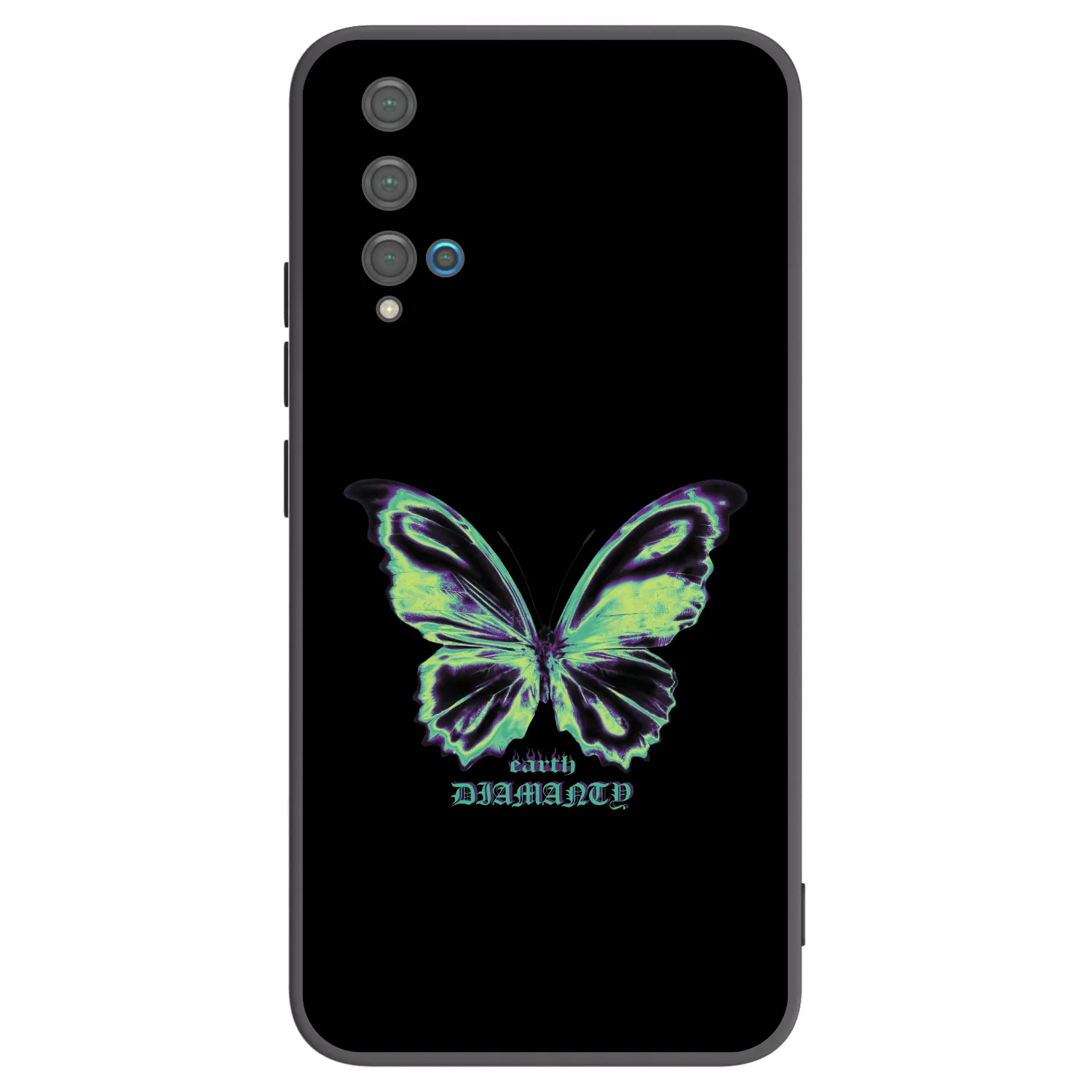 Picasee Huawei Nova 5T Hülle - Schwarzes Silikon - Diamanty Blue