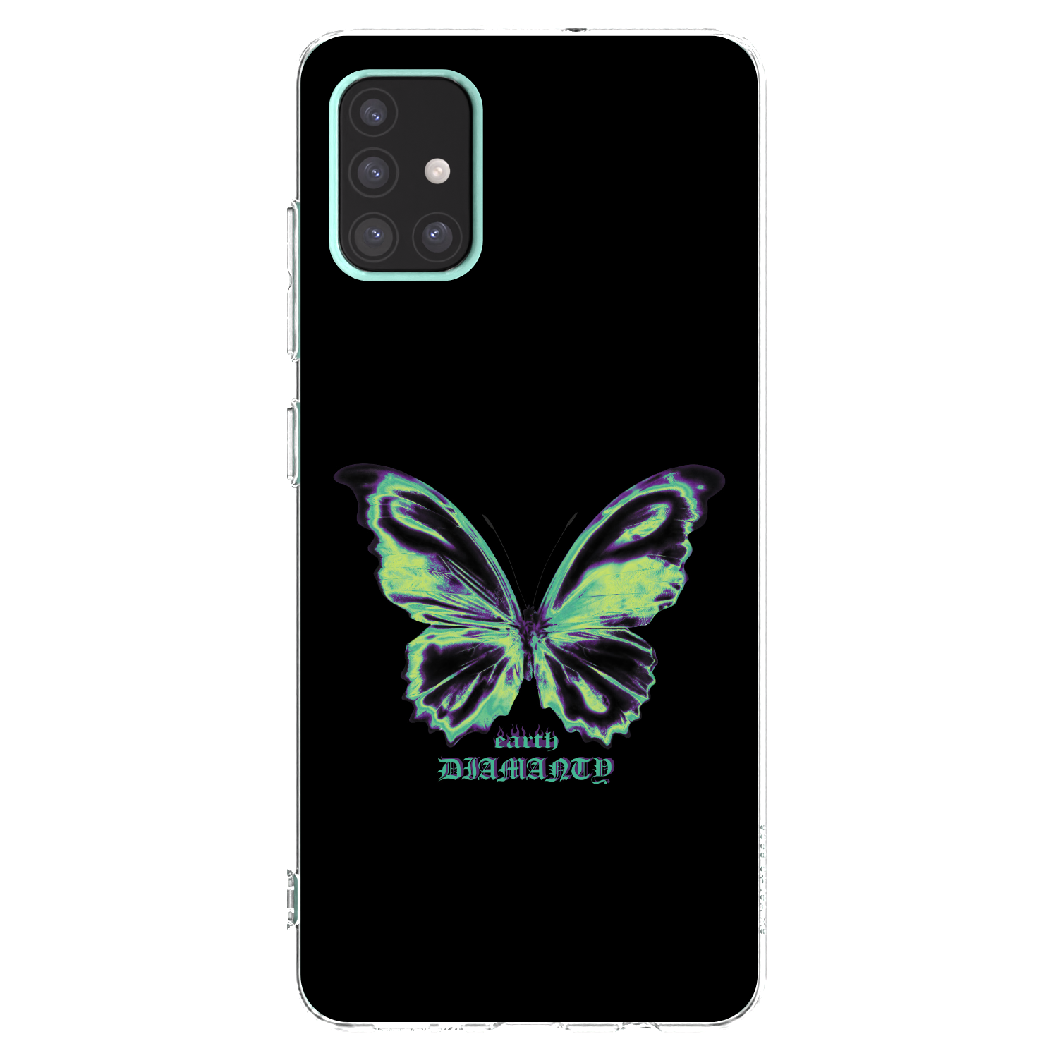 Picasee Samsung Galaxy A51 A515F Hülle - Transparentes Silikon - Diamanty Blue