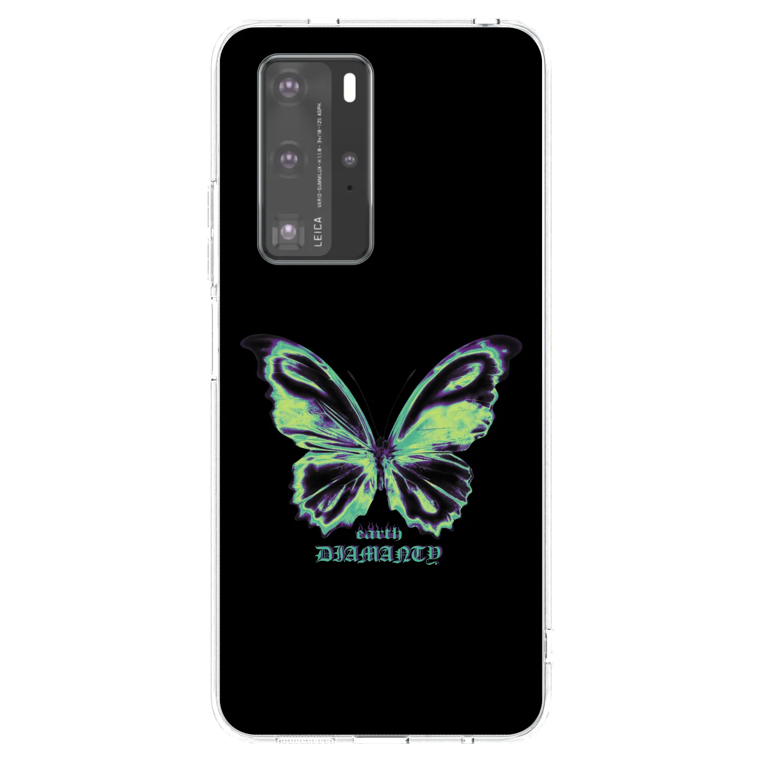 Picasee Huawei P40 Pro Hülle - Transparentes Silikon - Diamanty Blue