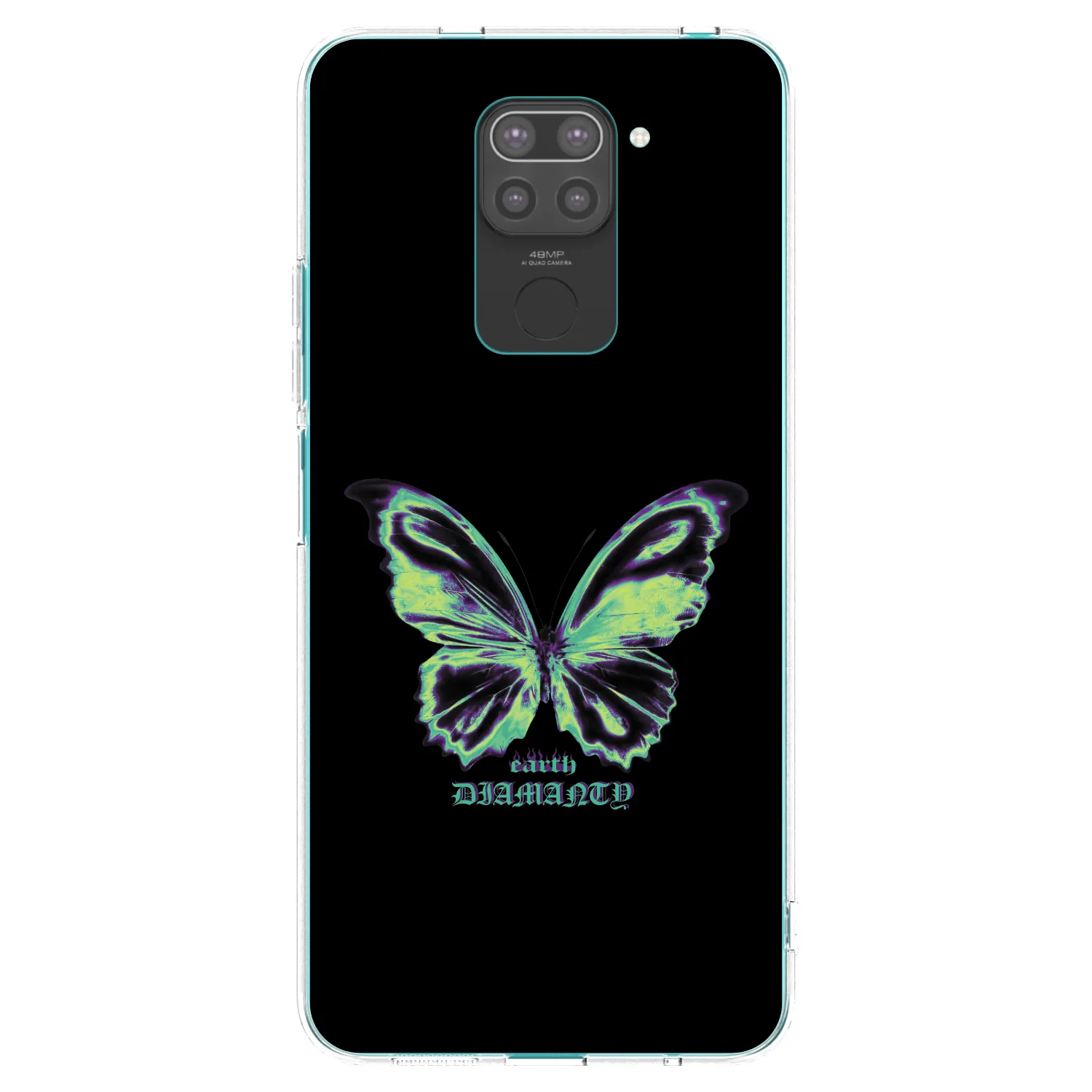 Picasee Xiaomi Redmi Note 9 Hülle - Schwarzes Silikon - Diamanty Blue