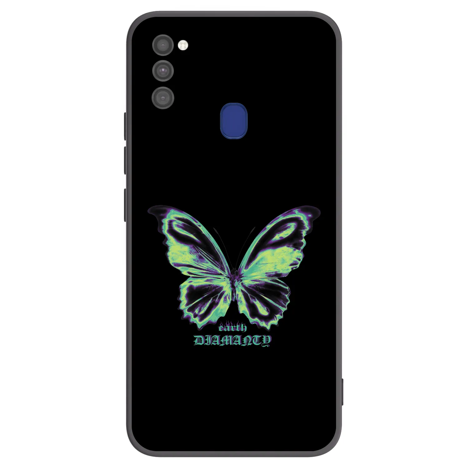 Picasee Samsung Galaxy M21 M215F Hülle - Schwarzes Silikon - Diamanty Blue