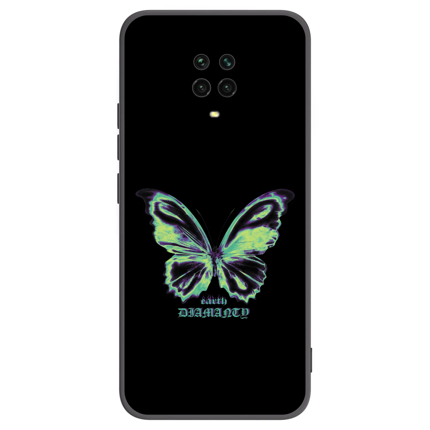 Picasee Xiaomi Redmi Note 9S Hülle - Schwarzes Silikon - Diamanty Blue