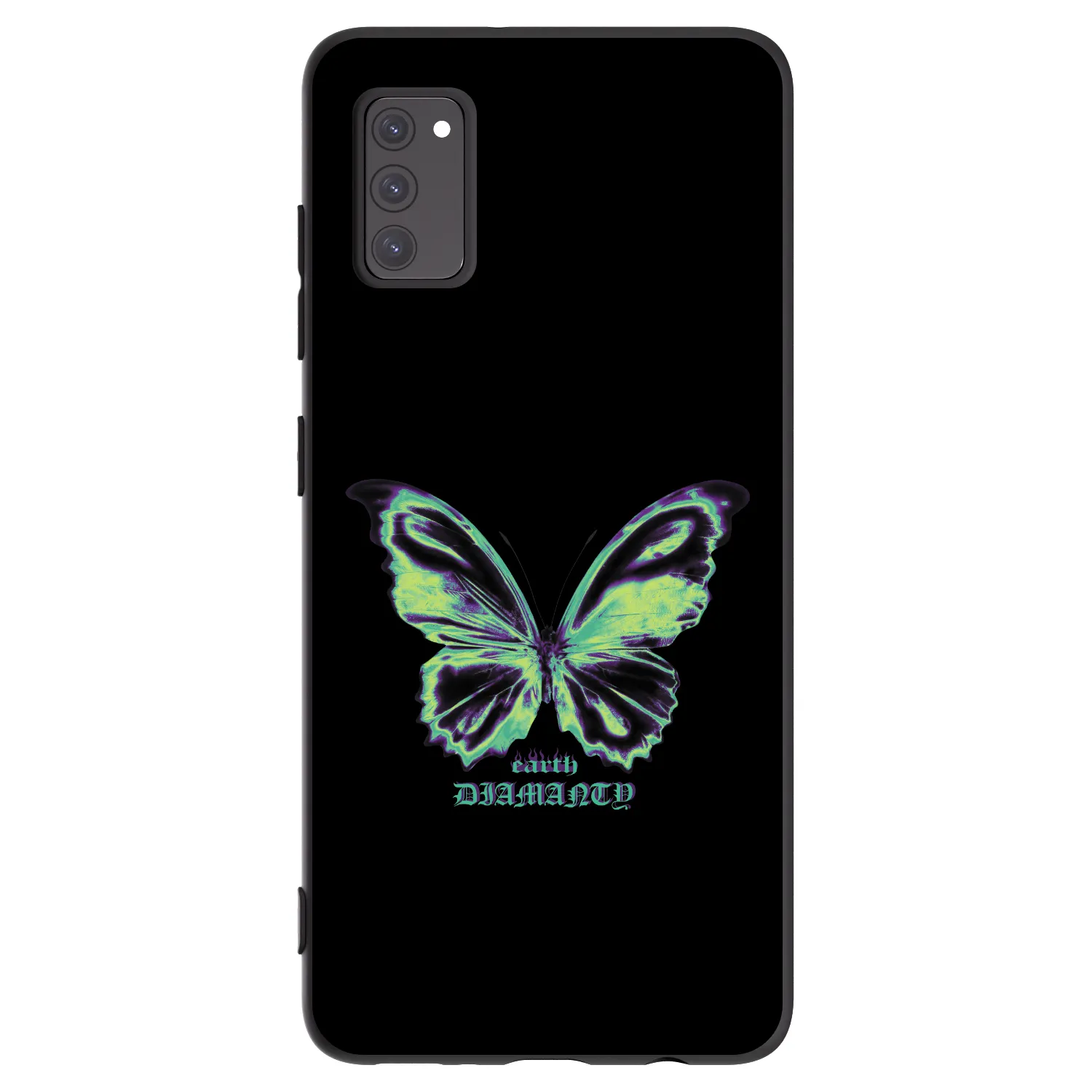 Picasee Samsung Galaxy A41 A415F Hülle - Schwarzes Silikon - Diamanty Blue
