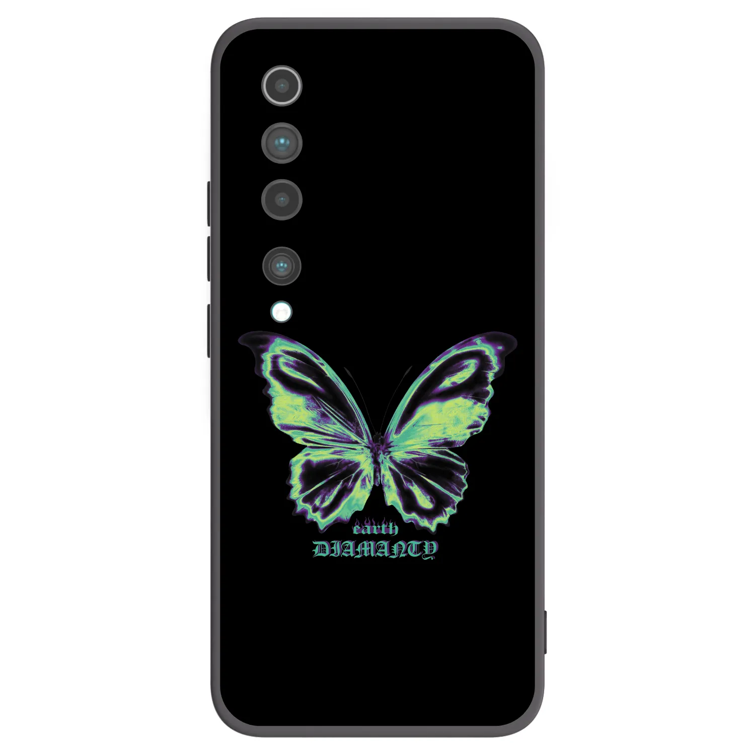 Picasee Xiaomi Mi 10 Hülle - Schwarzes Silikon - Diamanty Blue