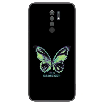 Picasee Xiaomi Redmi 9 Hülle - Schwarzes Silikon - Diamanty Blue